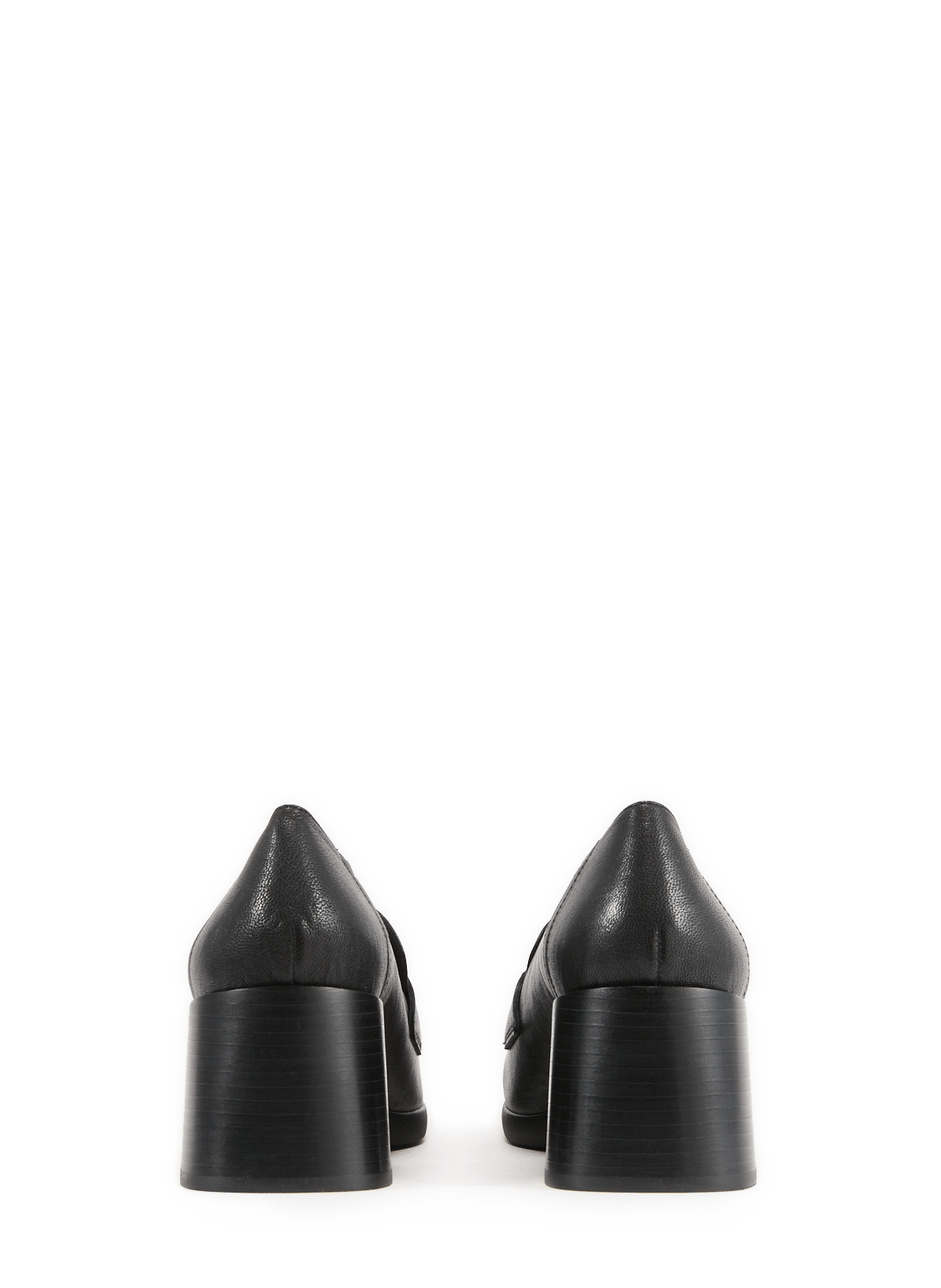 Mocassins à talon en cuir GEOX Noir