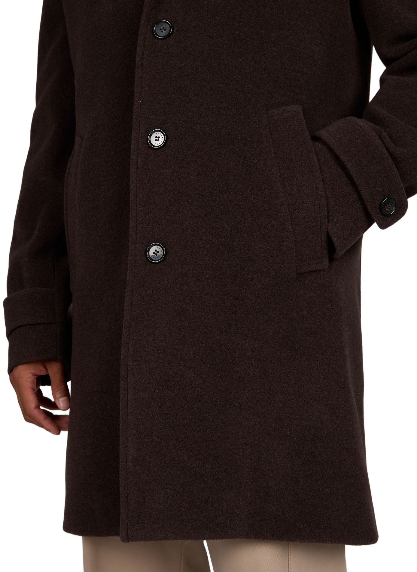 Manteau avec doublure amovible en laine vierge PAUL & SHARK Marron