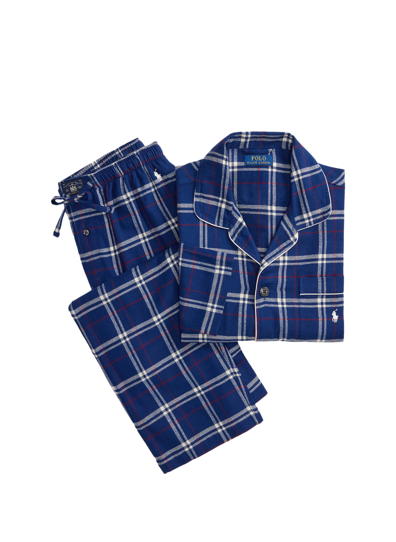 Ensemble de pyjama à carreaux en coton POLO RALPH LAUREN Bleu