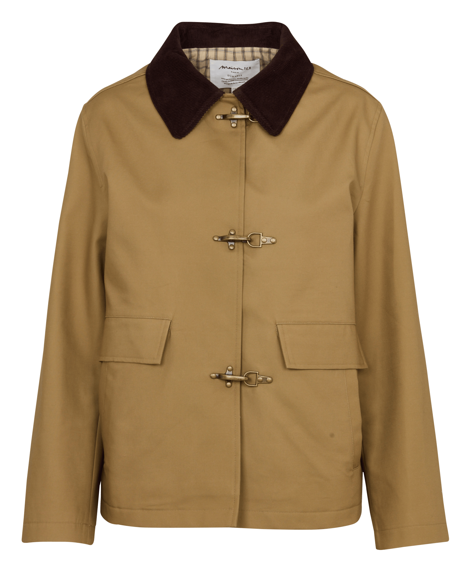 Manteau droit col classique en coton casey MAISON 123 Vert