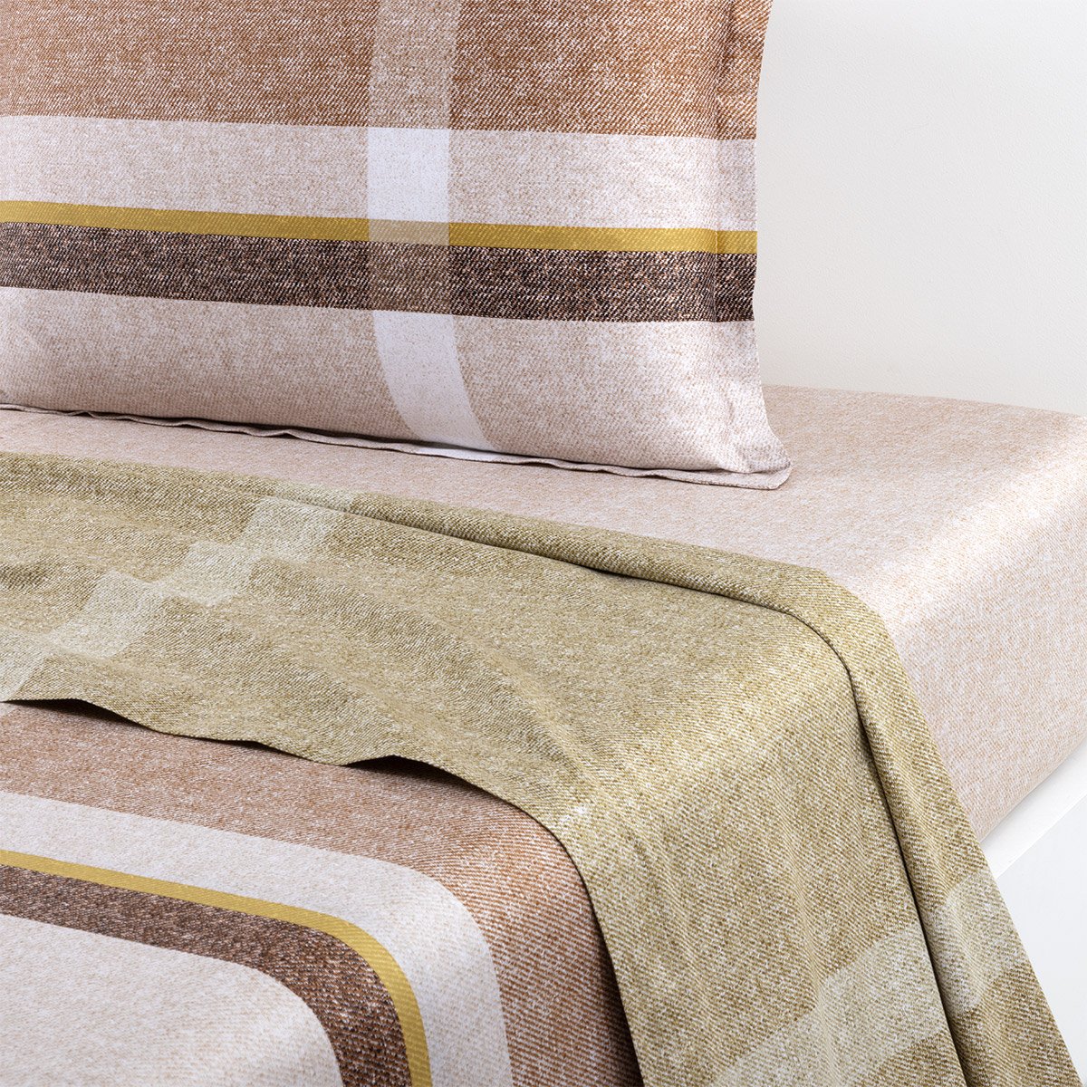 Drap plat en satin de coton, loomis BOSS HOME Marron