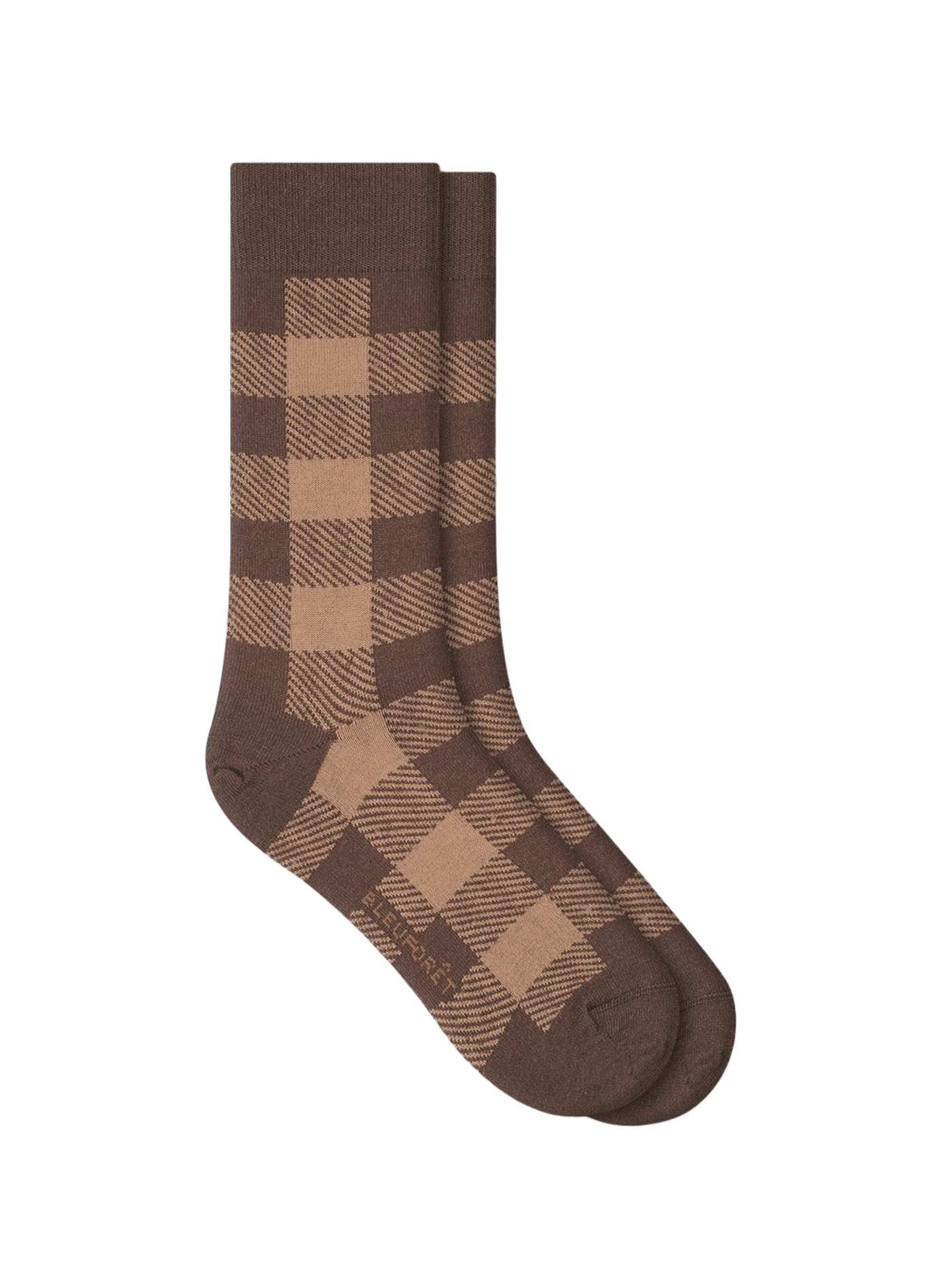 Checked socks in a wool blend BLEUFORÊT Brown