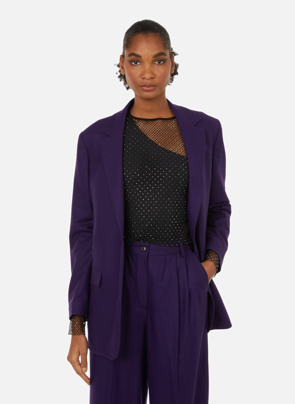 Women Fleece Coat Purple Winter Inner Fashion Fleece Jacket