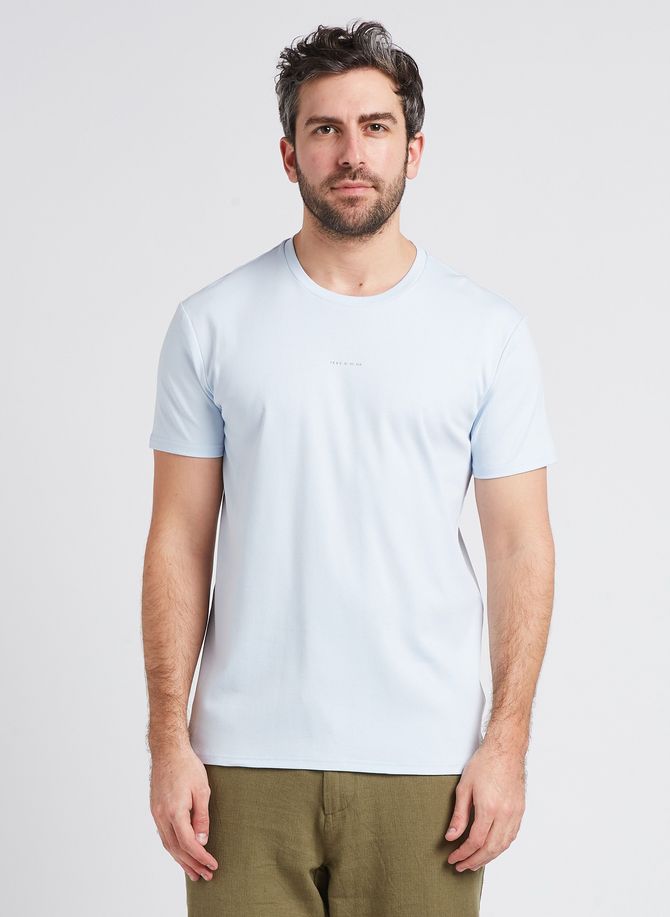 Tee-shirt droit col rond sérigraphié en coton IKKS