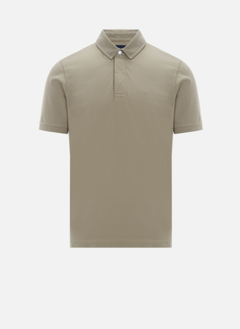 Plain cotton Polo shirt KhakiEDEN PARK 