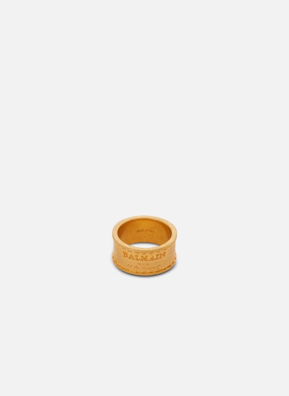 Bague tubular balmain signature Doré by BALMAIN BALMAIN Bague tubular balmain signature Doré