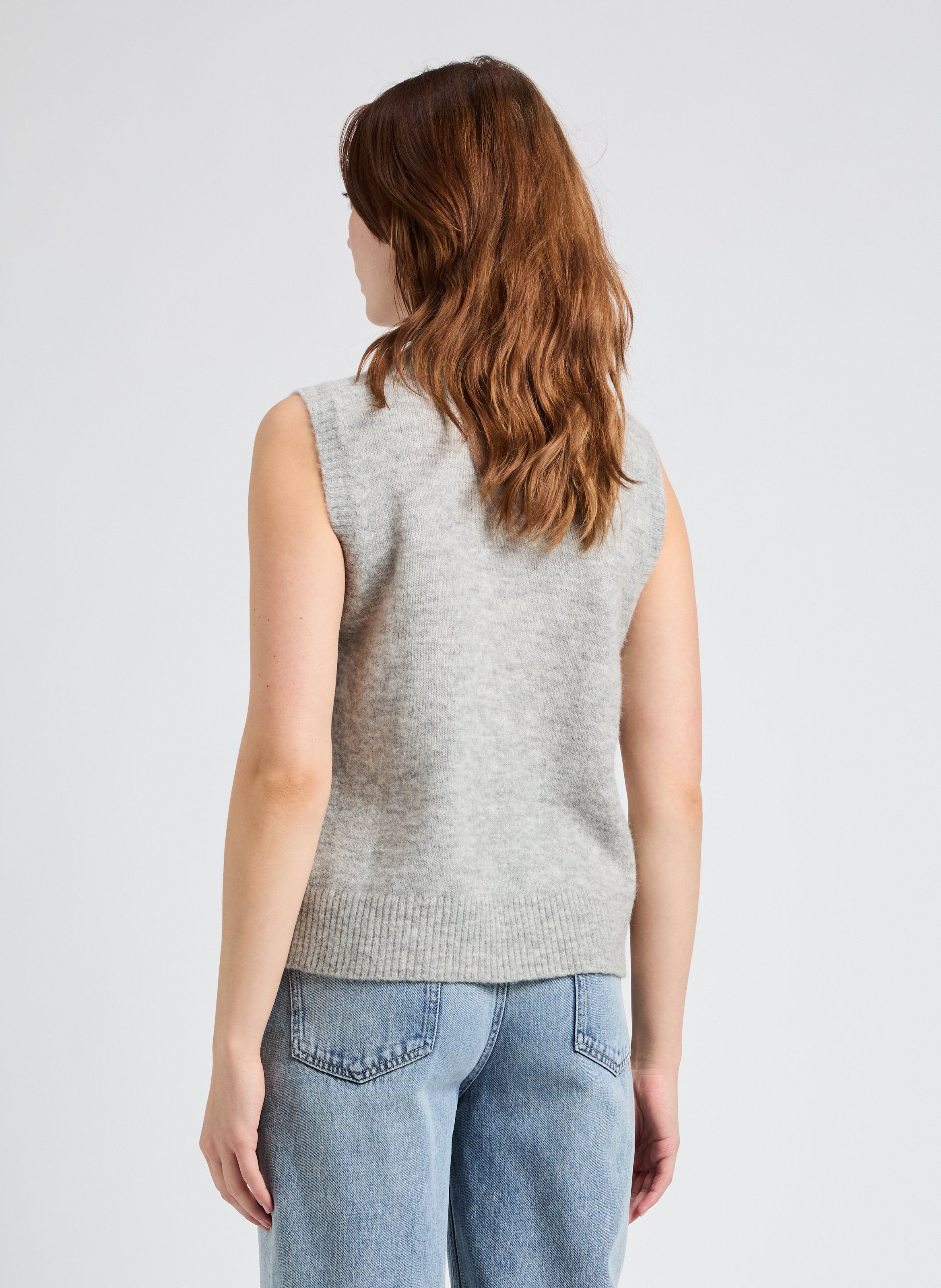 Pull Vilet sans manches en laine mélangée SAISON 1865 Gris