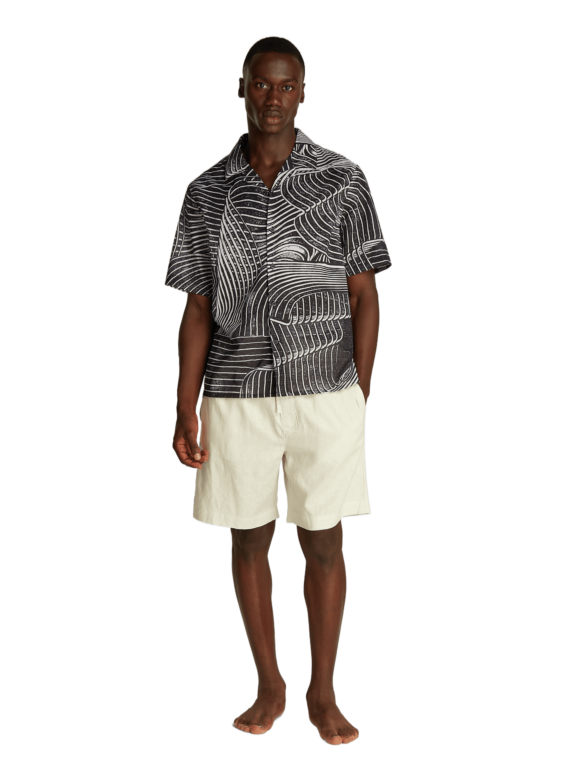 Chemise imprimé en coton CALVIN KLEIN Noir