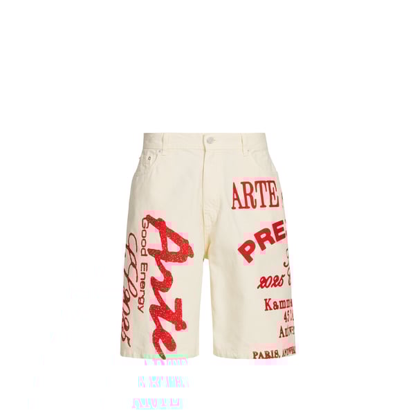 Arte Antwerp Printed Shorts In Beige