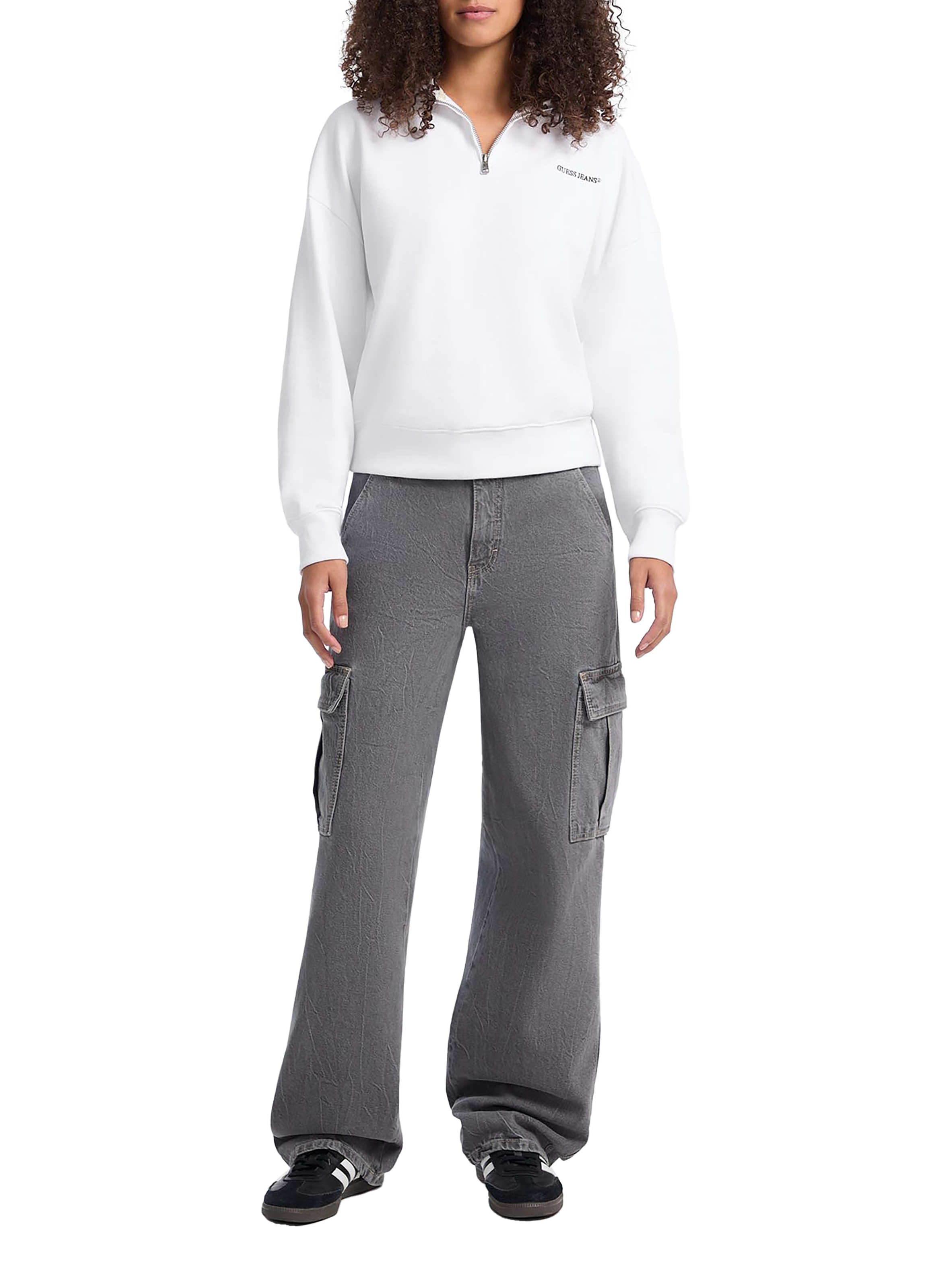 Pull en coton GUESS Blanc