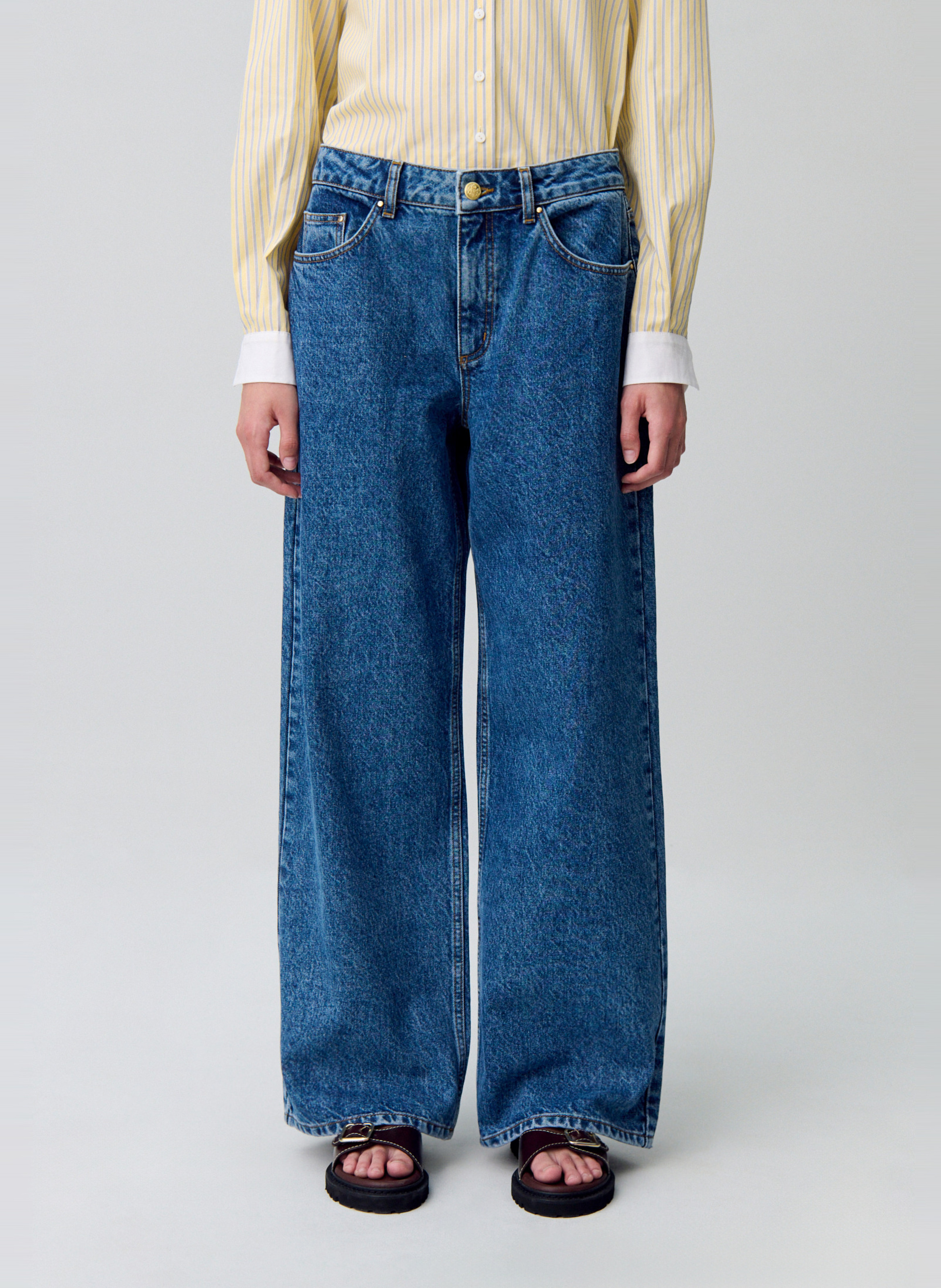 Jean droit en coton CLAUDIE PIERLOT Bleu