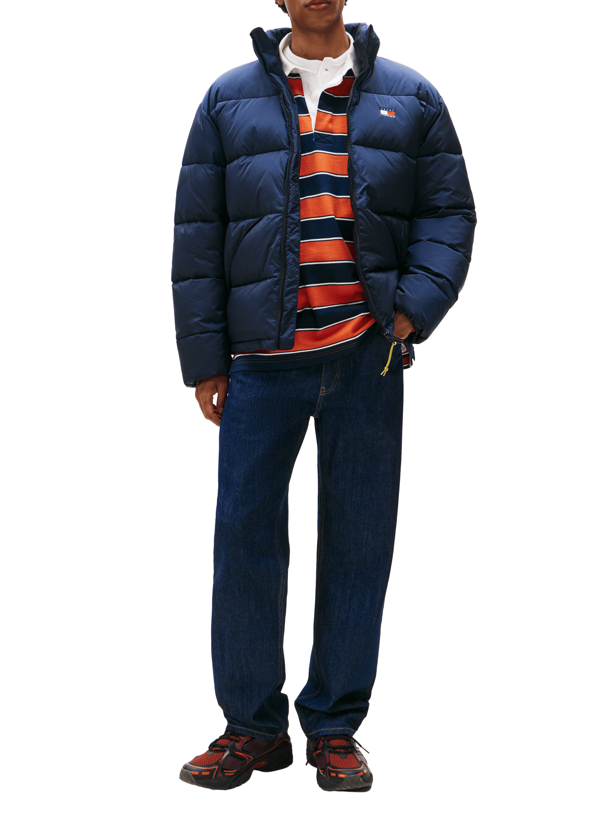 Five-pocket cotton blend jeans TOMMY HILFIGER Blue