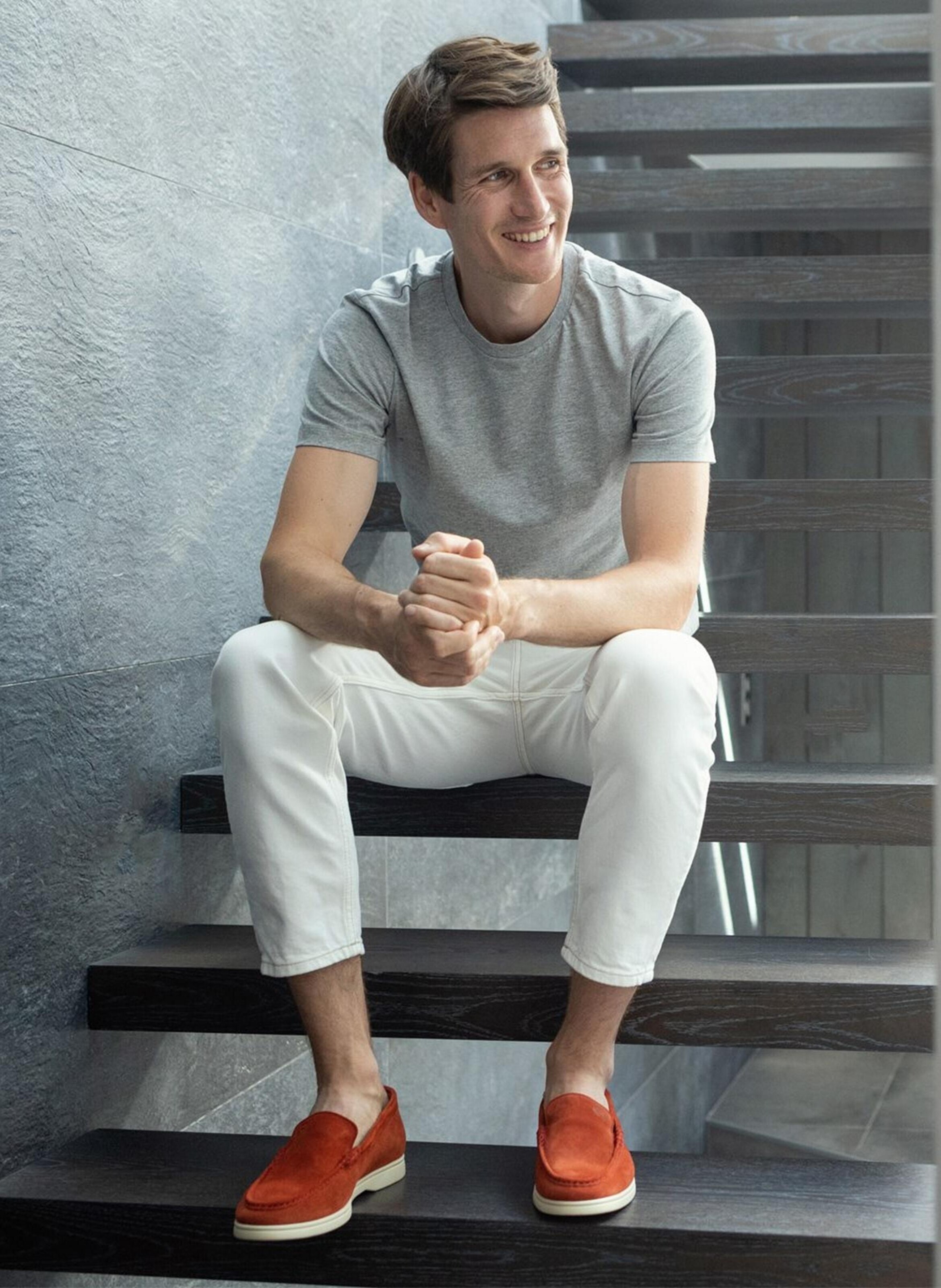 Mocassin velours monaco FINSBURY Rouge