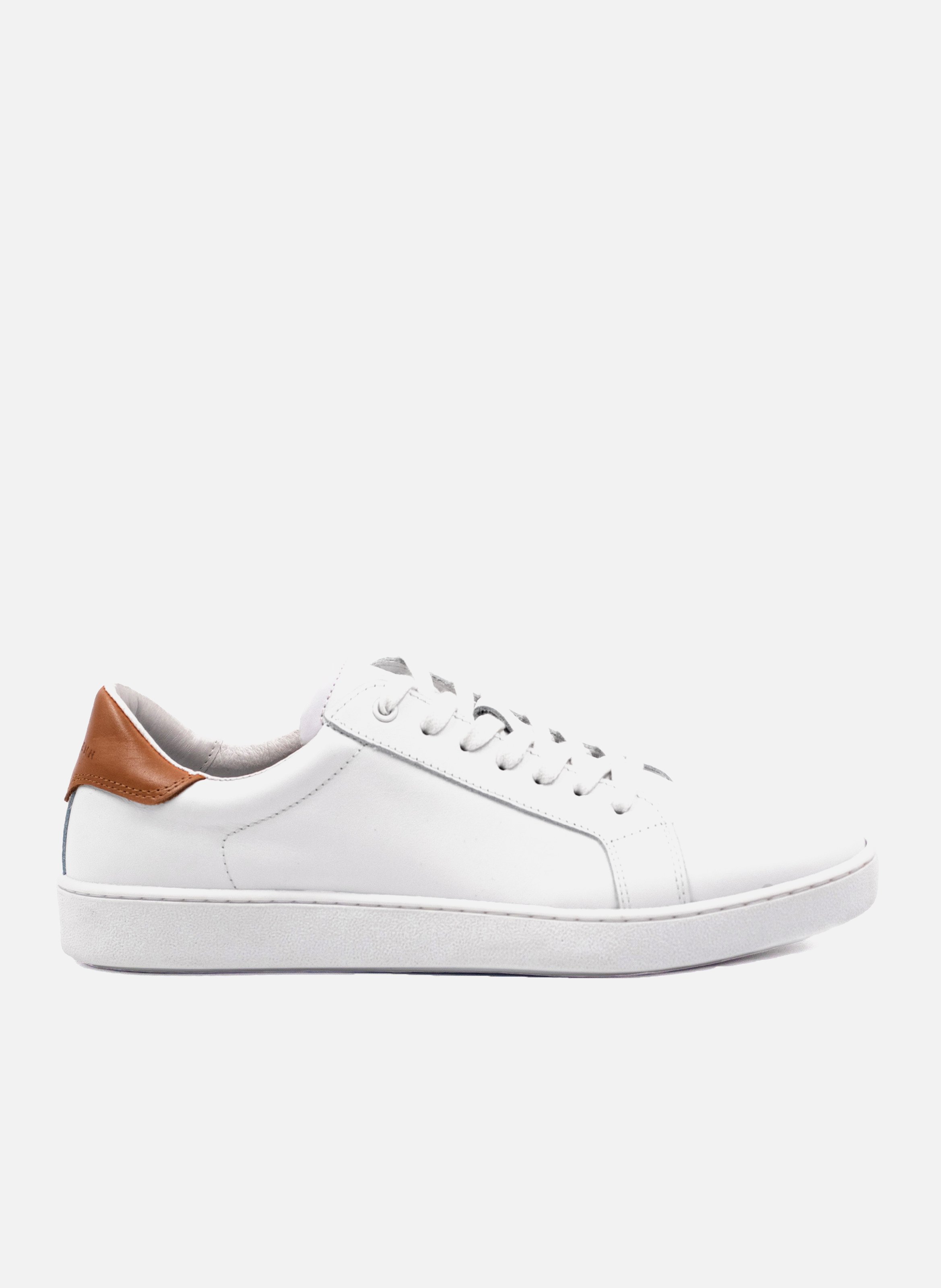 Tennis lacet homme cuir  Blanc