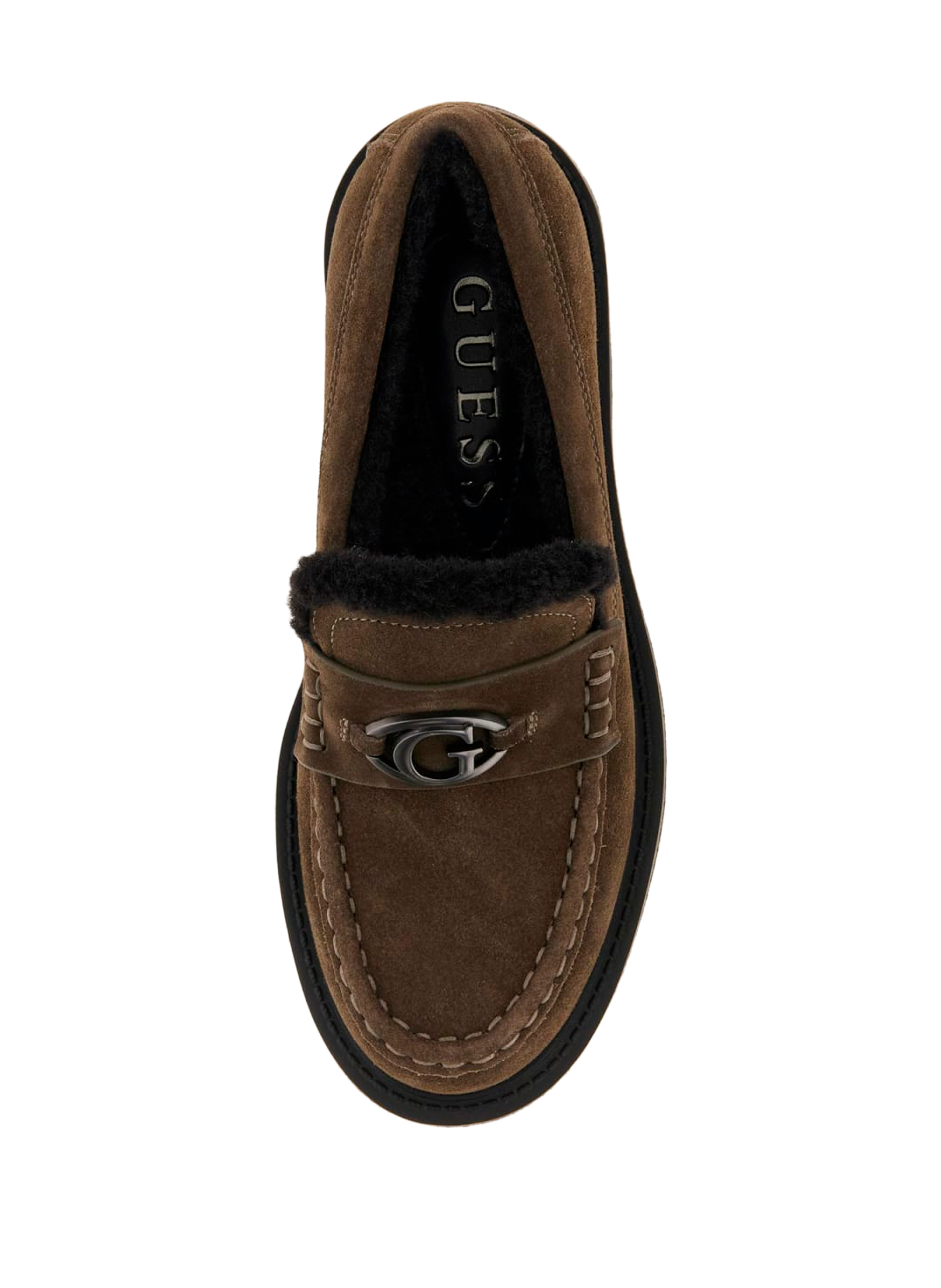 YANIKAY leather moccasins GUESS Khaki