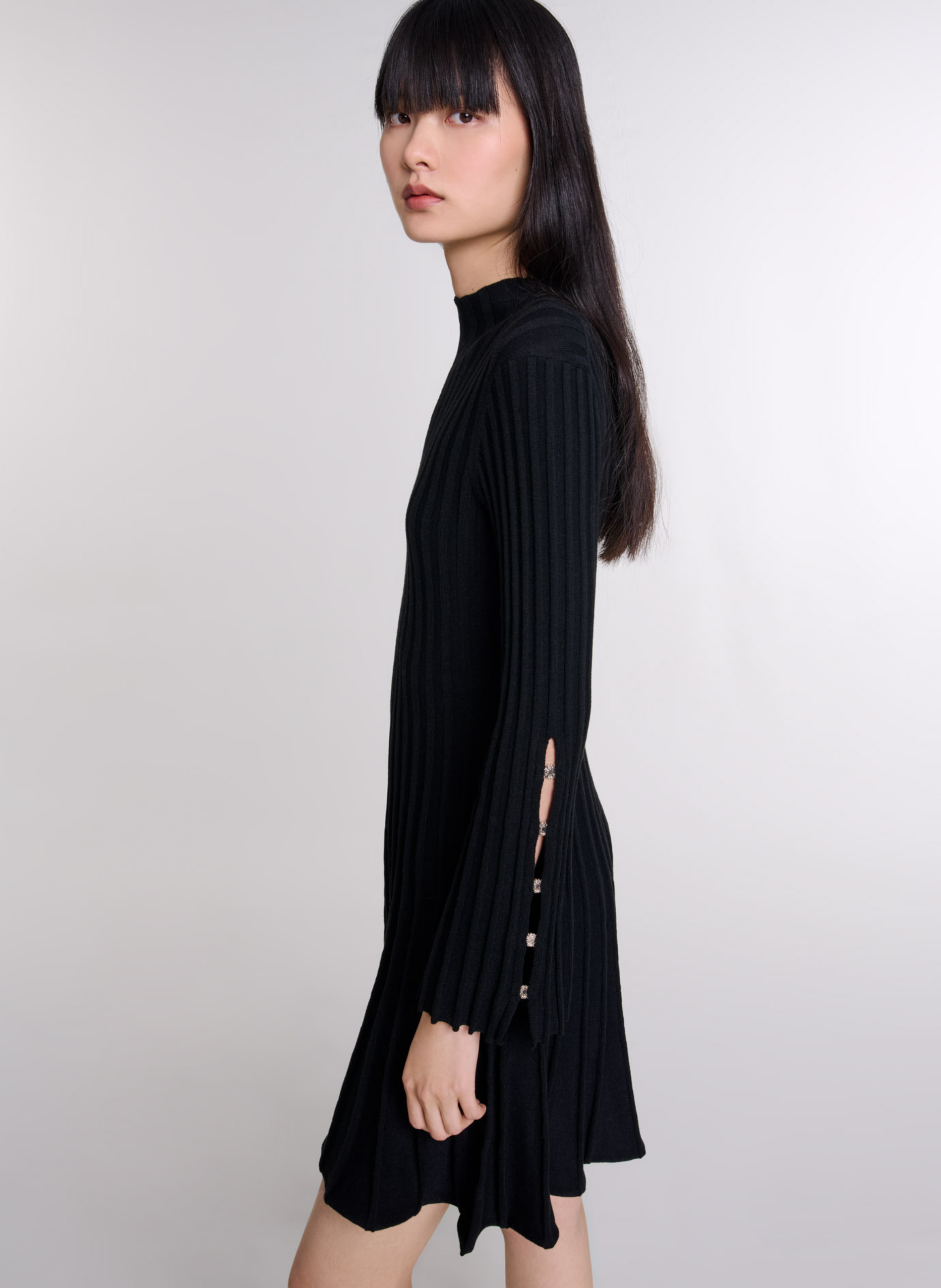 Robe courte col rond MAJE Noir