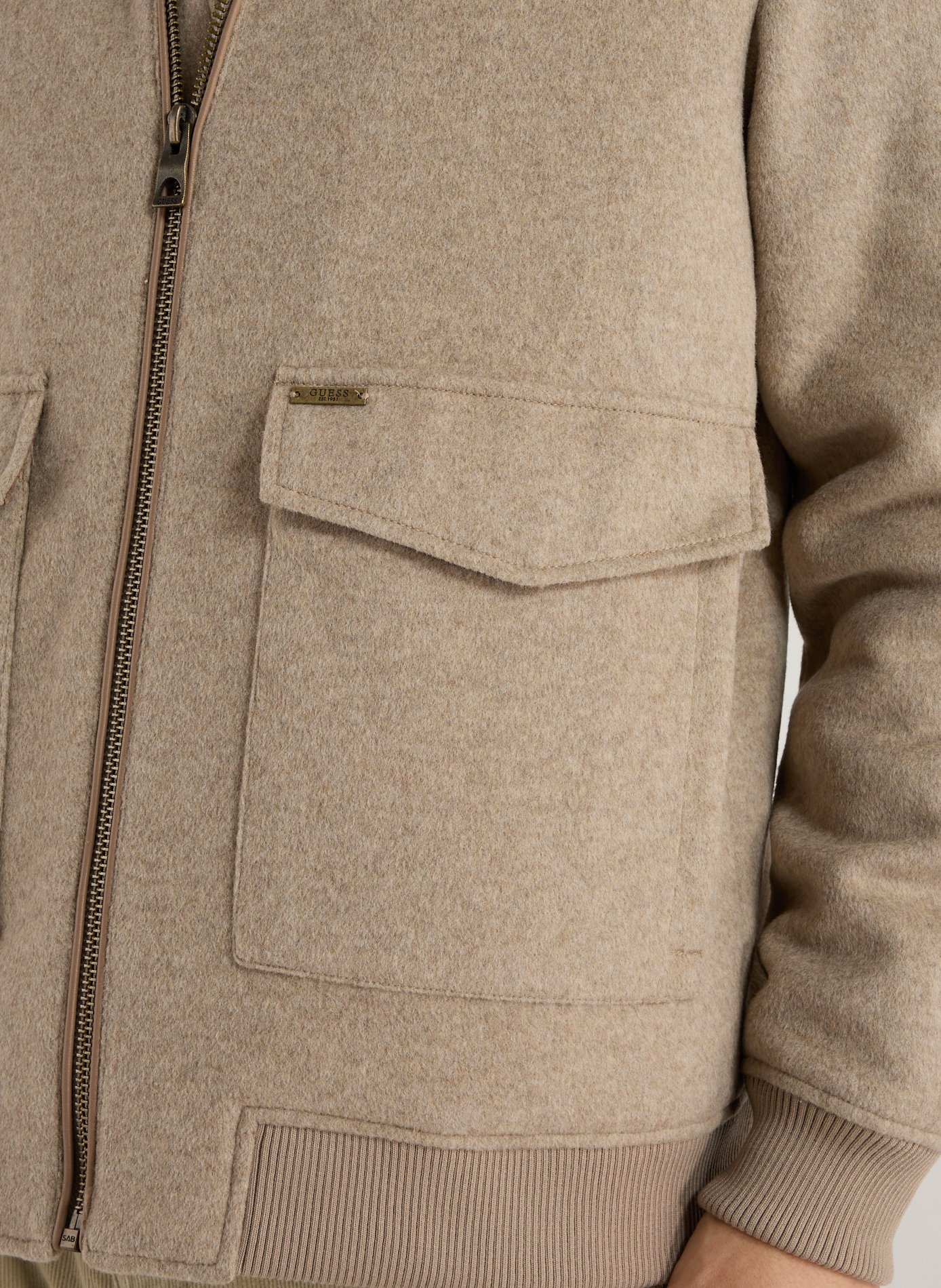 Straight jacket with classic collar GUESS Brown