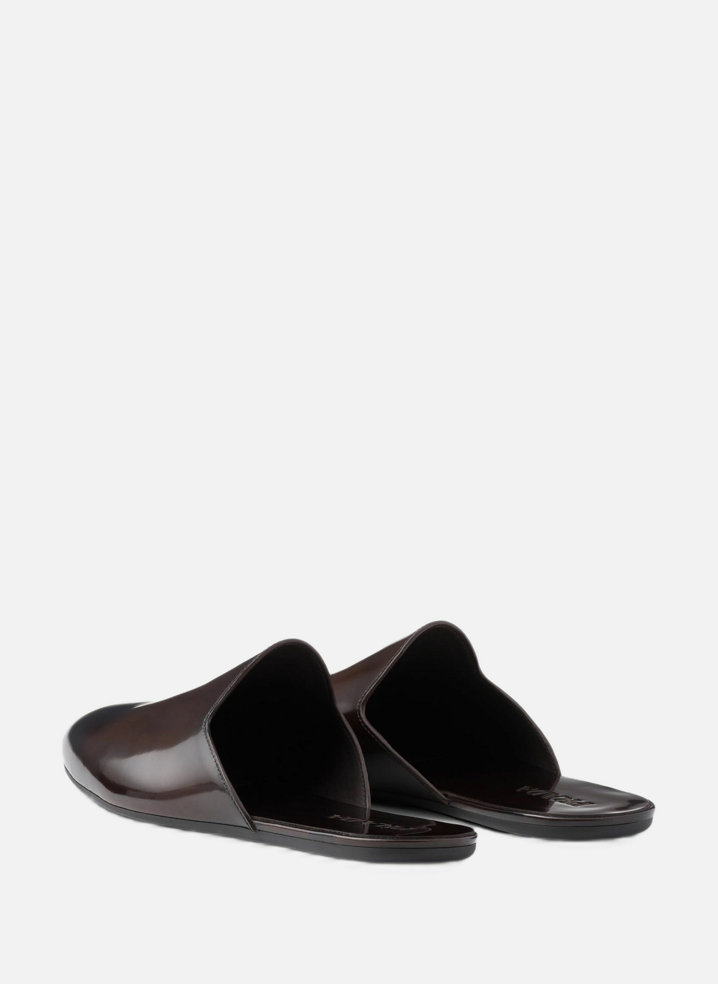 Mules en cuir brossé PRADA Marron