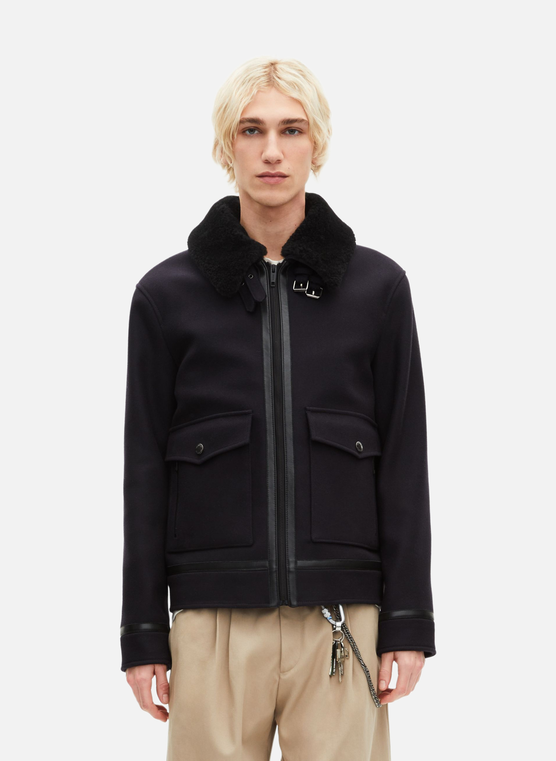 Blouson avec col sherpa THE KOOPLES Bleu