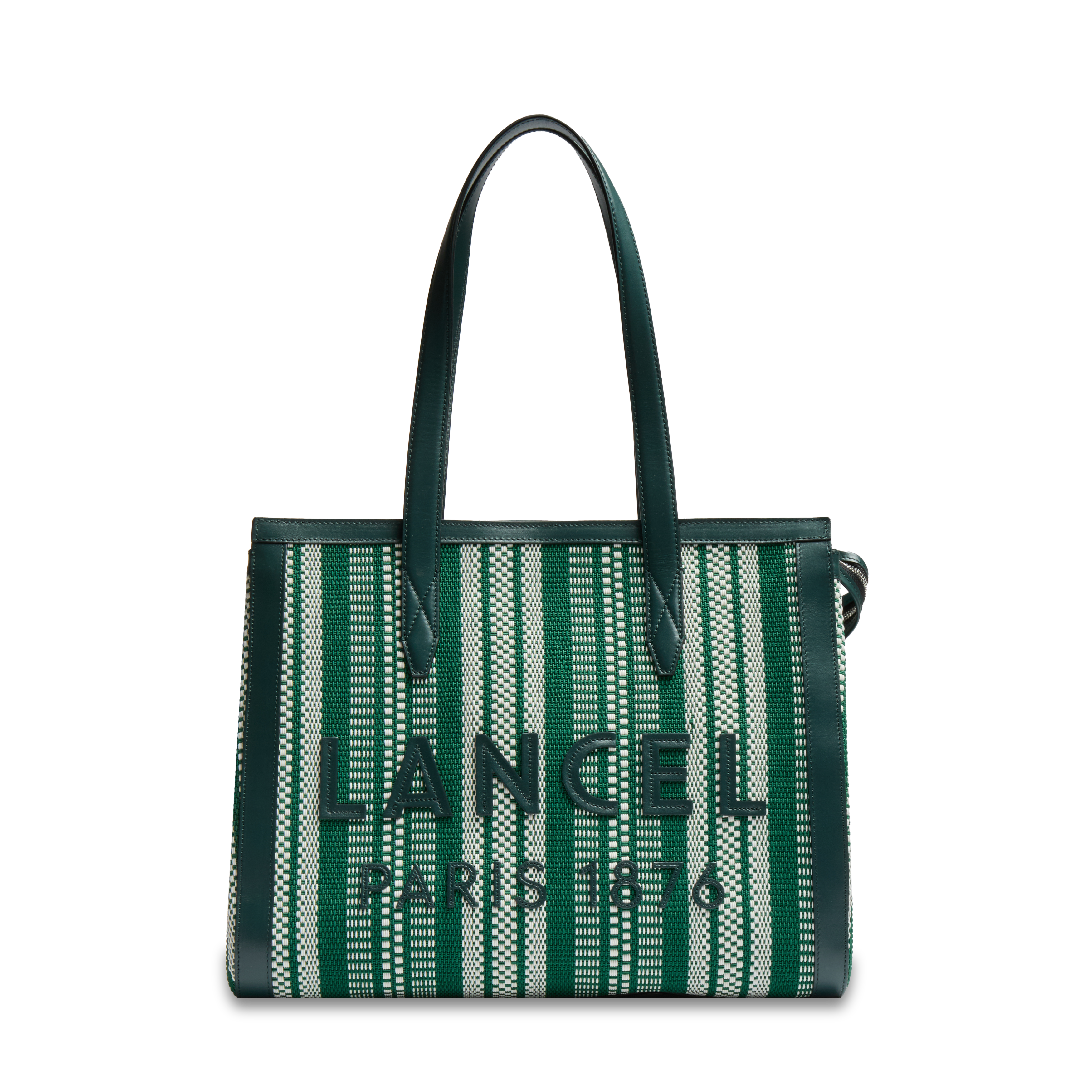 Sac cabas zippé l jour de lancel en coton LANCEL Vert