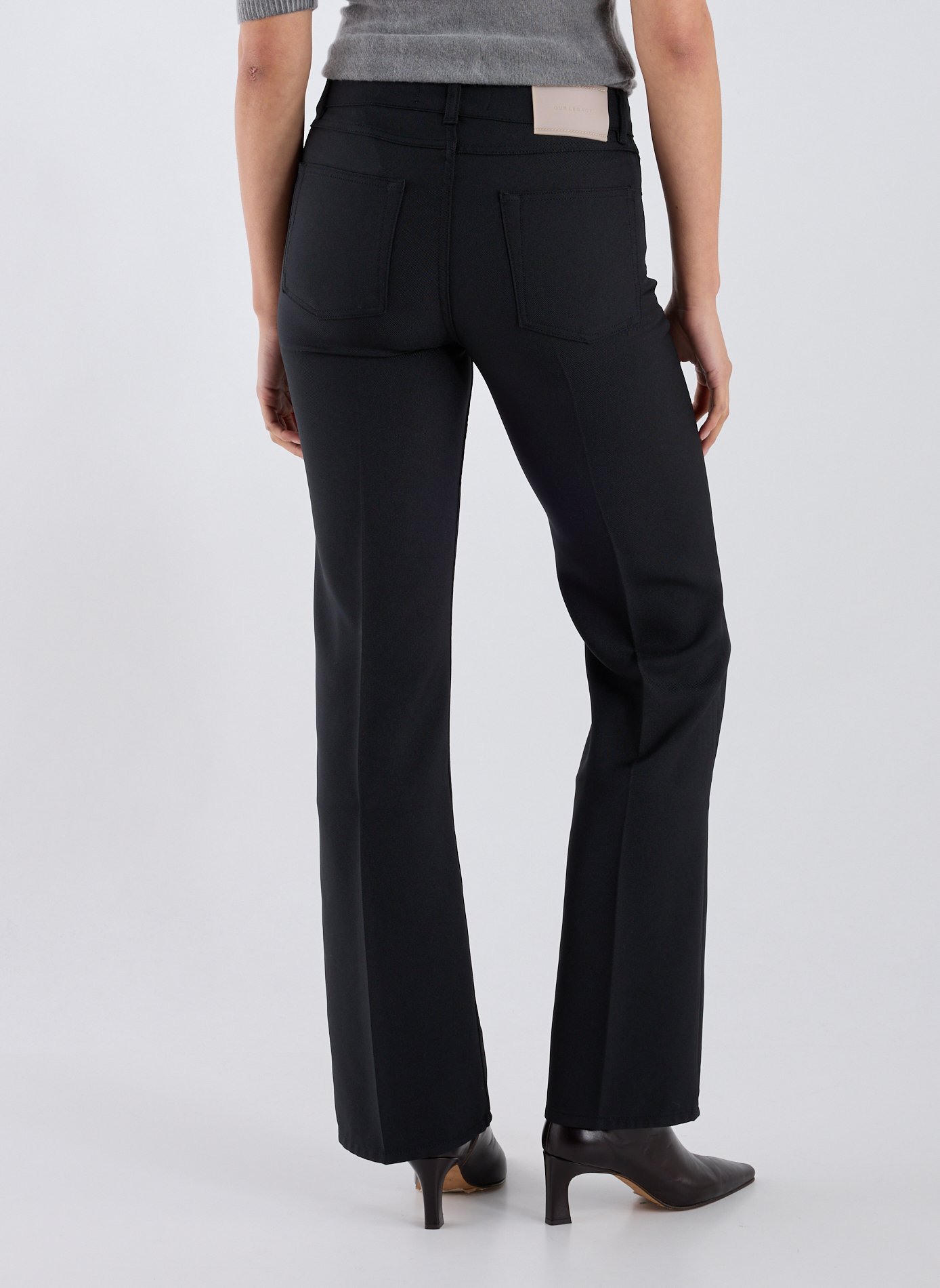 Boot-cut trousers with pleats OUR LEGACY Black