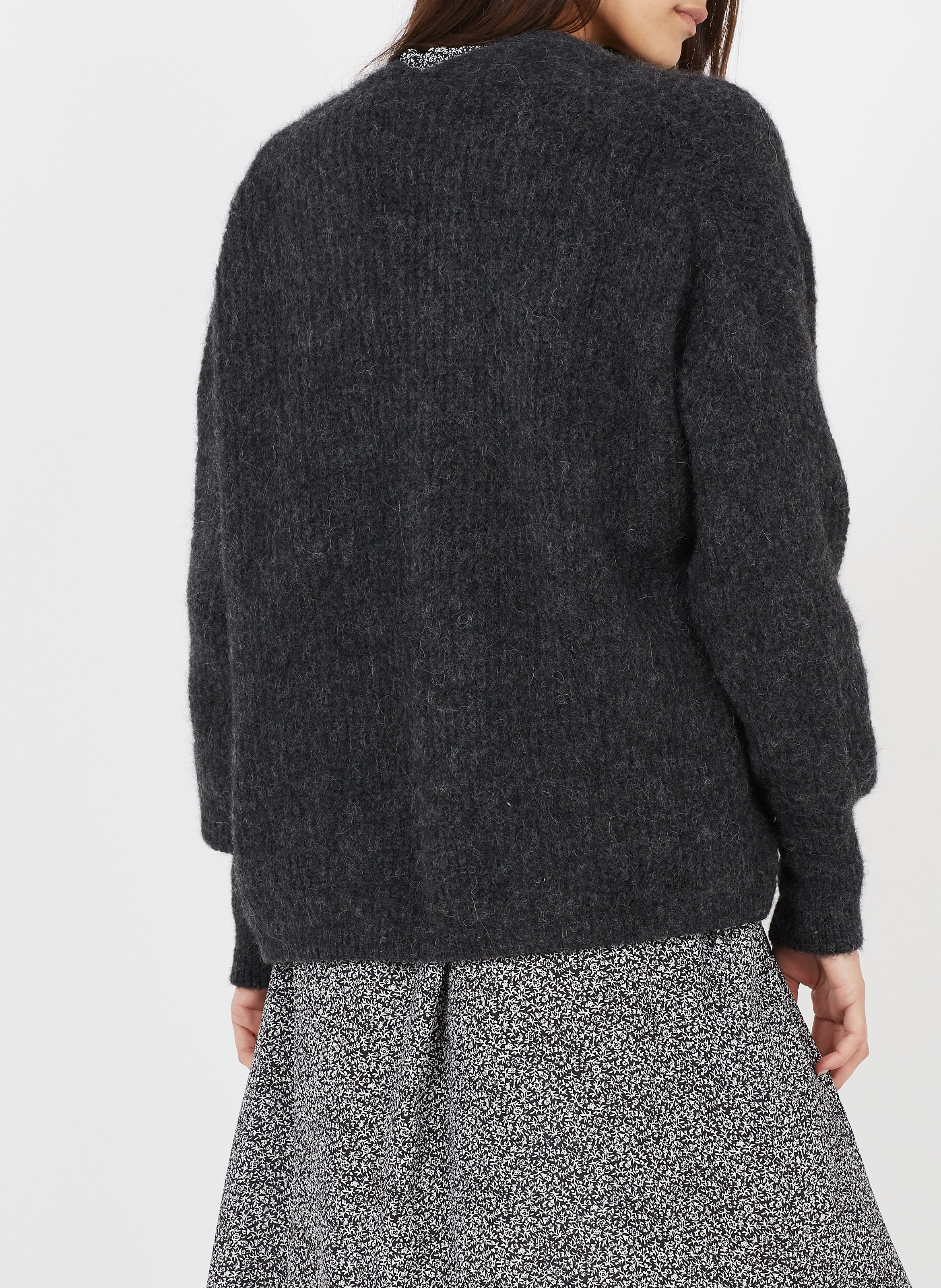 Gilet ouvert en laine et alpaga mélangé east AMERICAN VINTAGE Gris