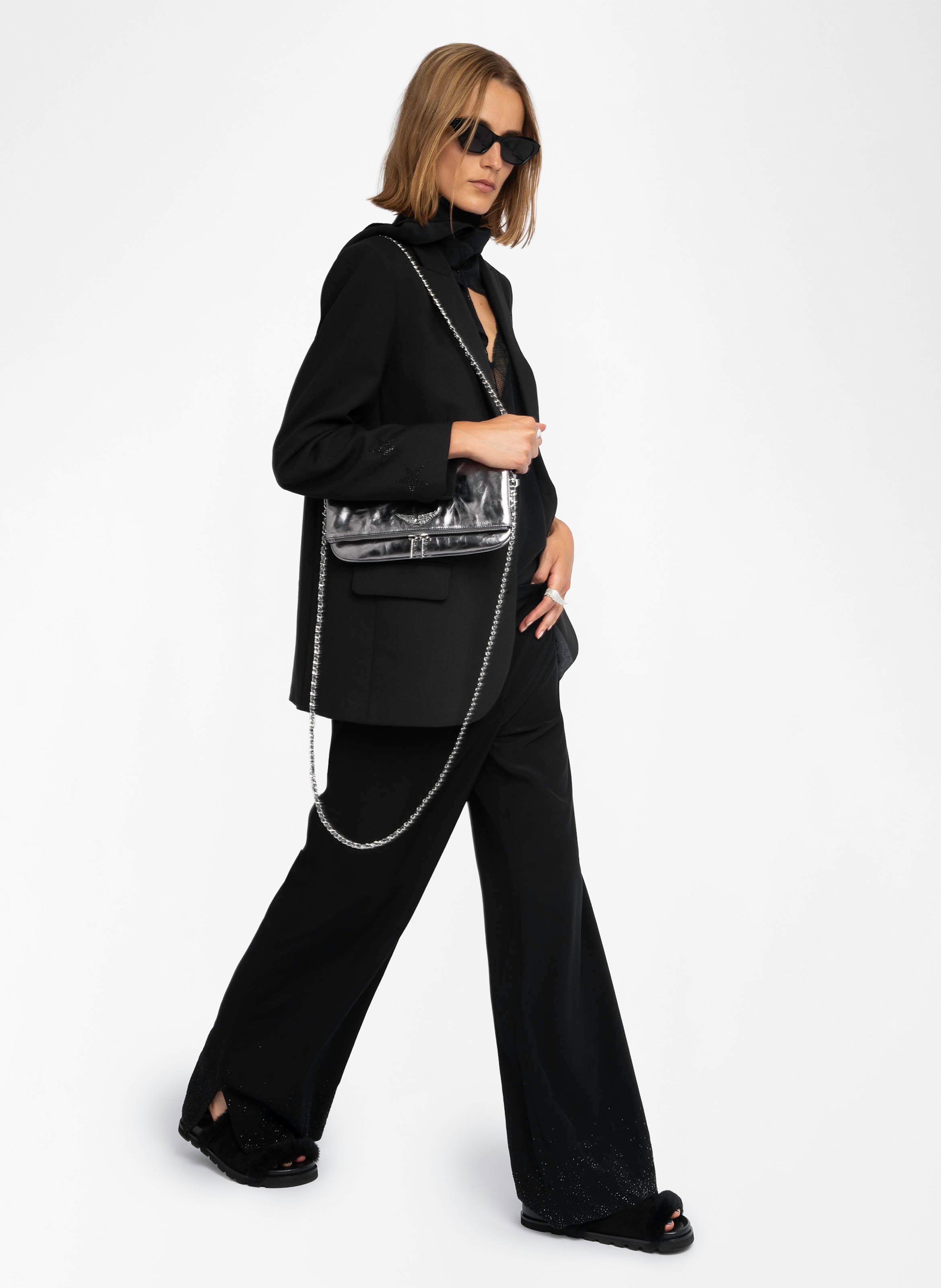 Pantalon large taille haute fluide papel ZADIG&VOLTAIRE Noir