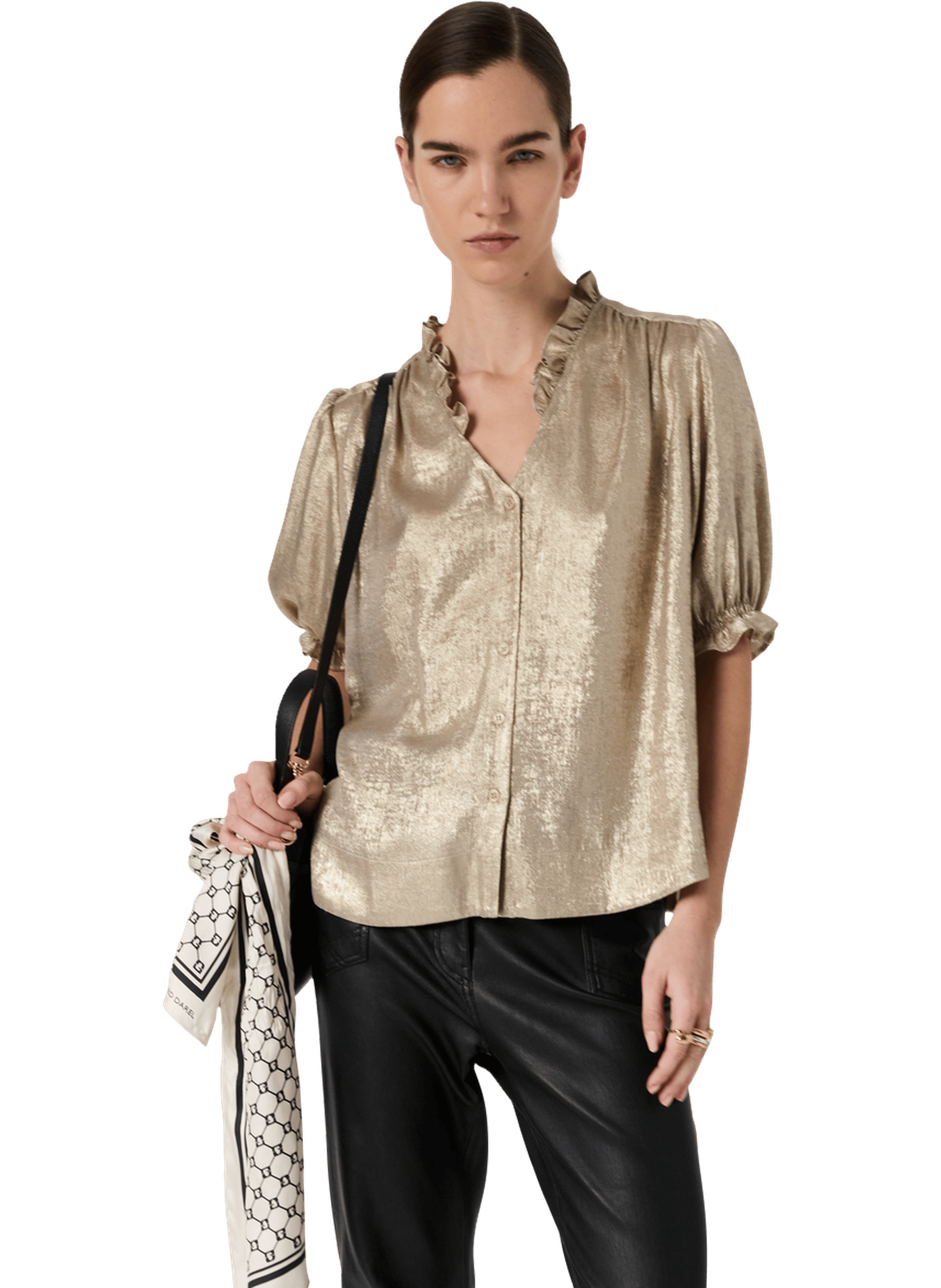 Chemise dorée à volants - ceva GERARD DAREL Doré