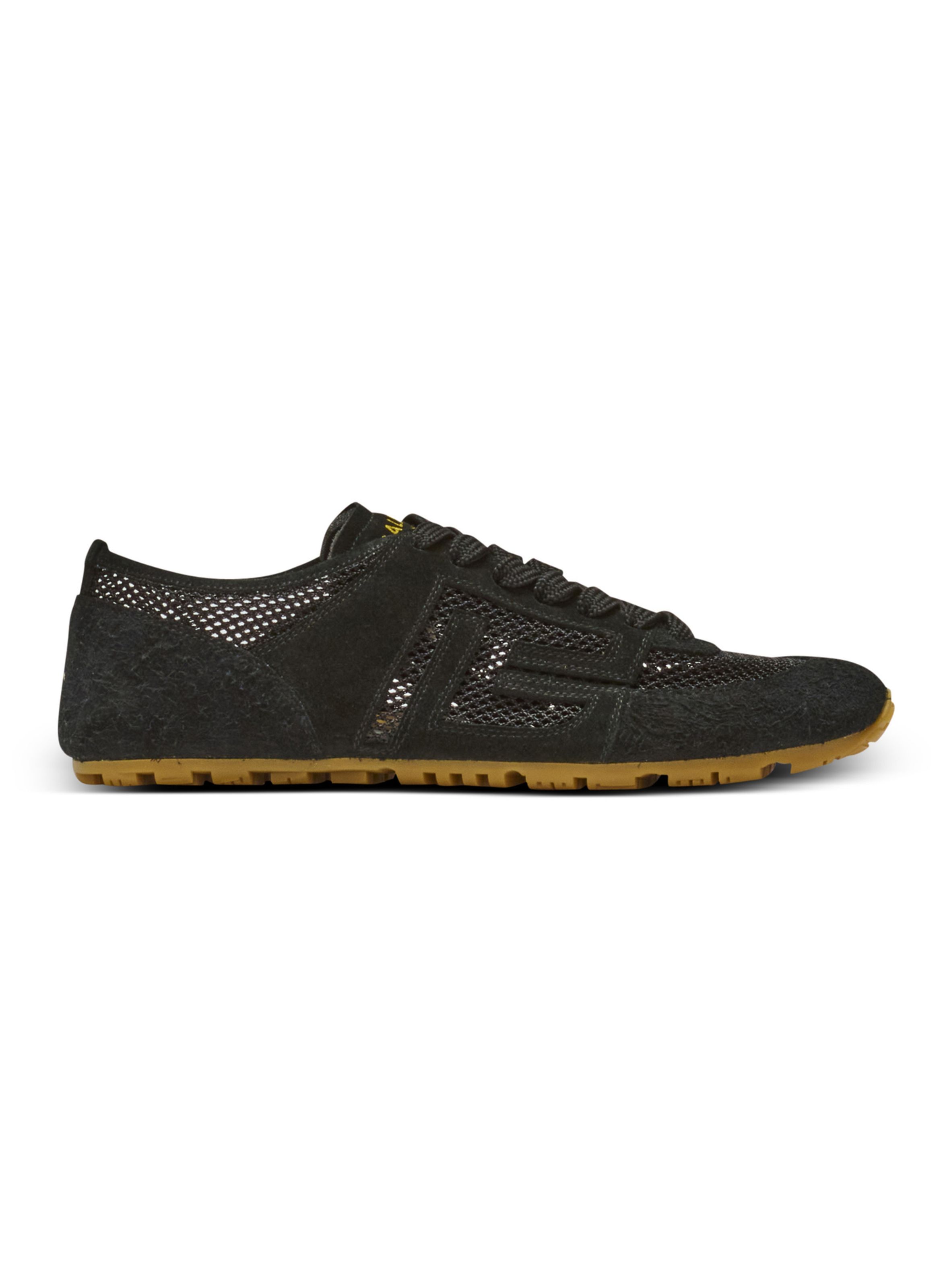Baskets racer 45 en cuir de veau, daim et nylon BALMAIN Noir