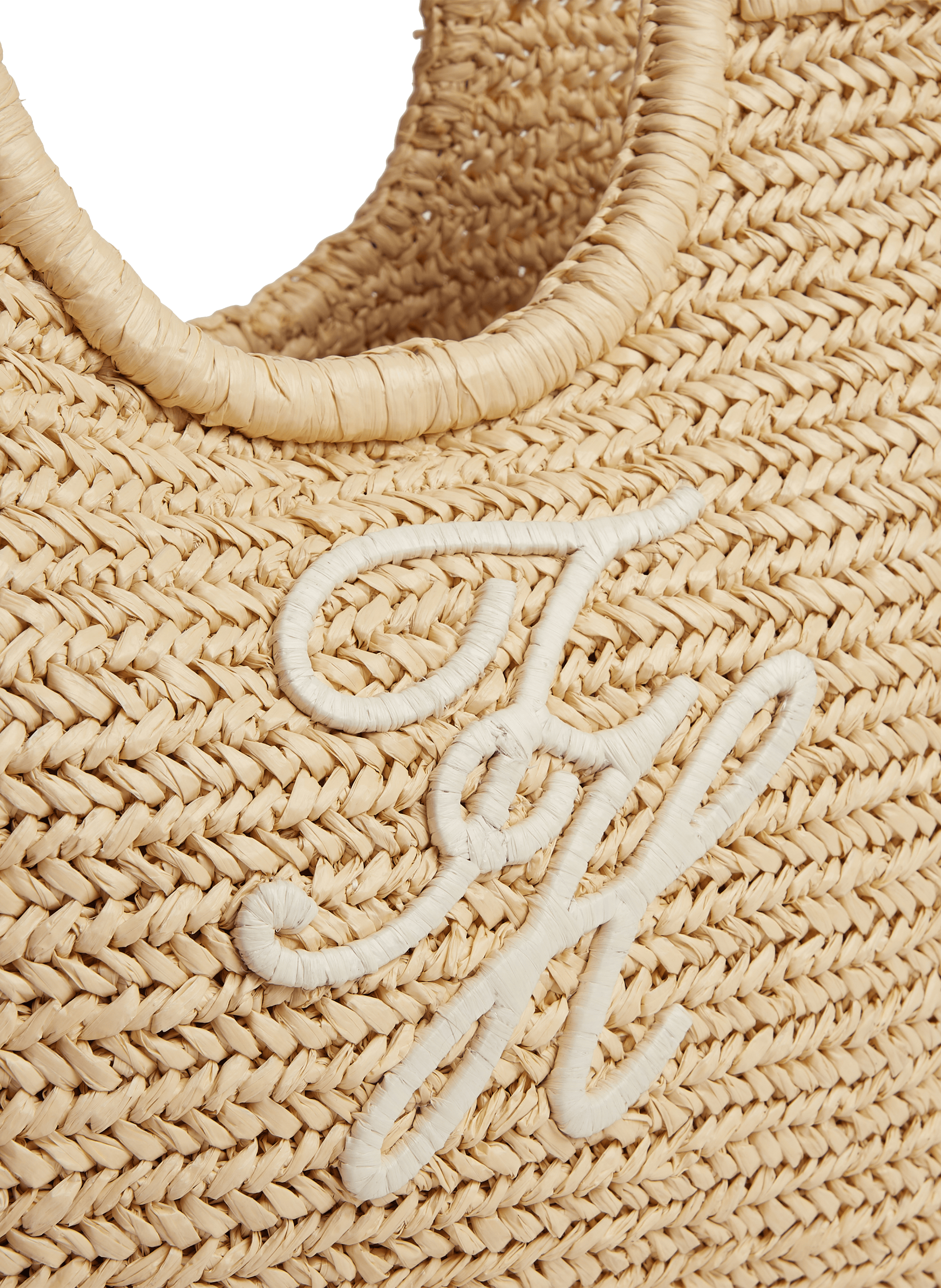 Sac cabas en paille à logo brodé TOMMY HILFIGER Marron