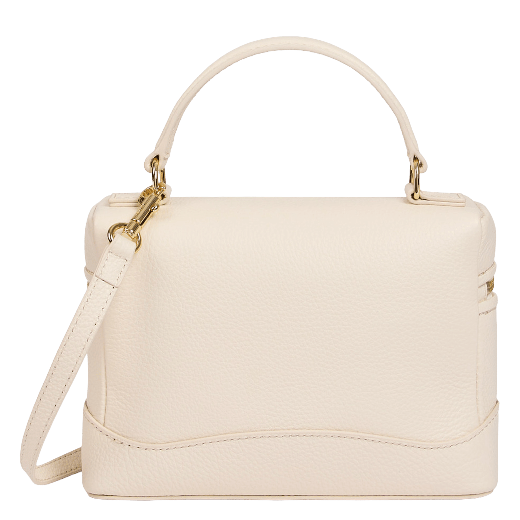 Sac bandoulière zippé en cuir grainé SANDRO Beige