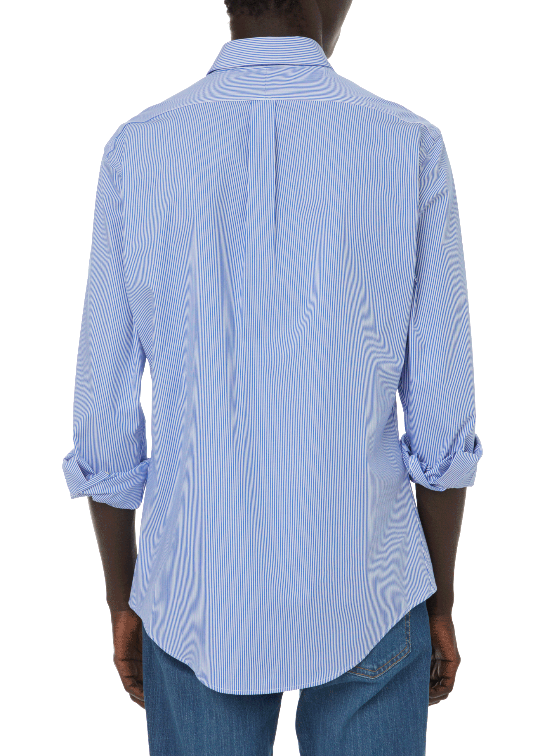 Slim-fit striped stretch cotton shirt POLO RALPH LAUREN Blue