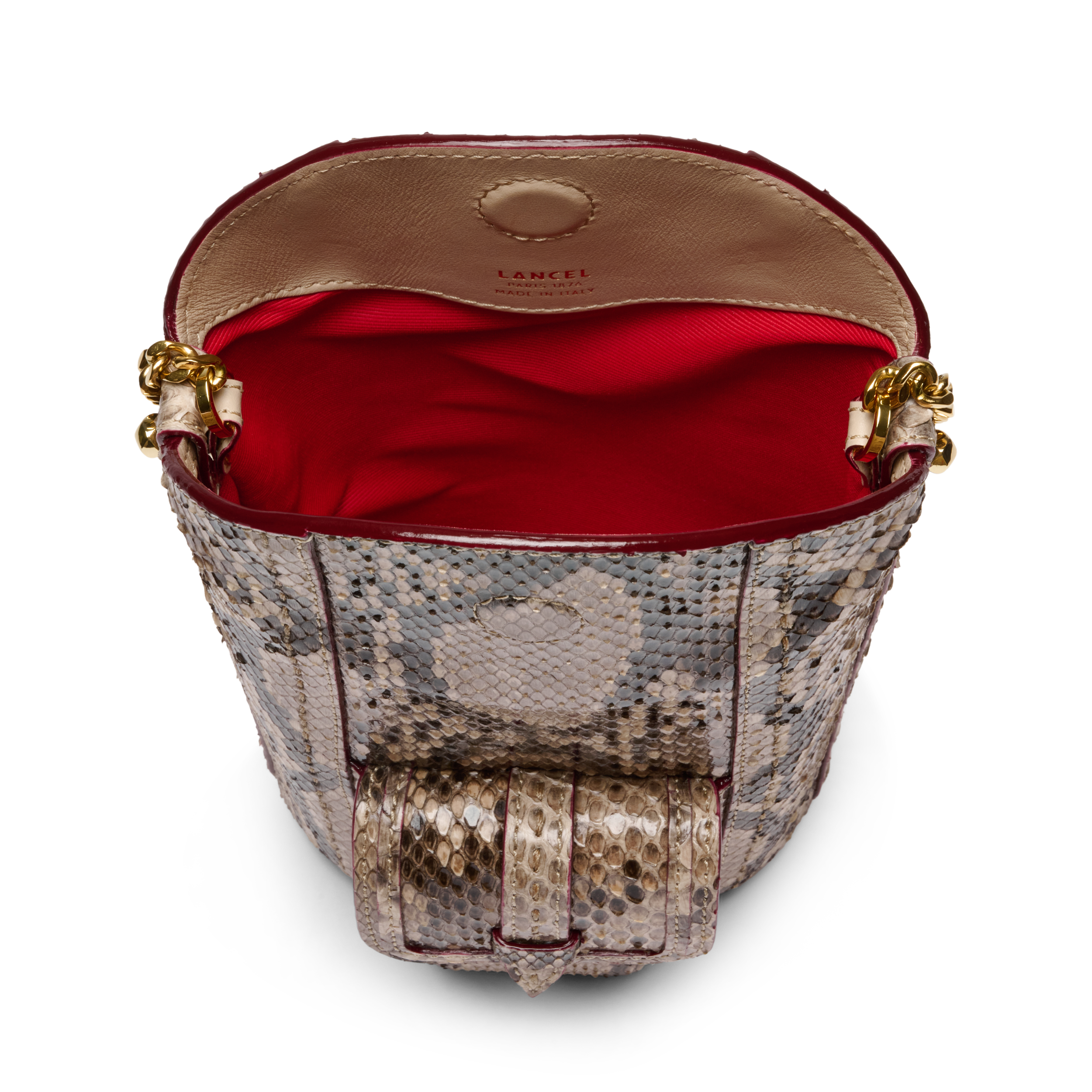 Mini sac seau premier flirt de lancel en python LANCEL Beige