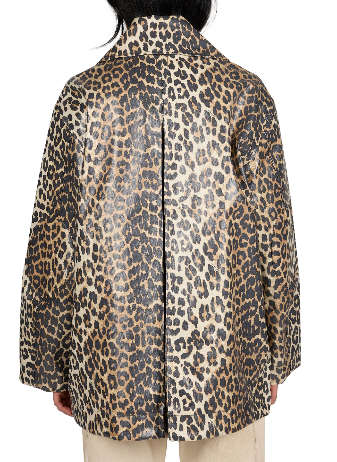 Leopard print waterproof jacket GANNI Multicolour