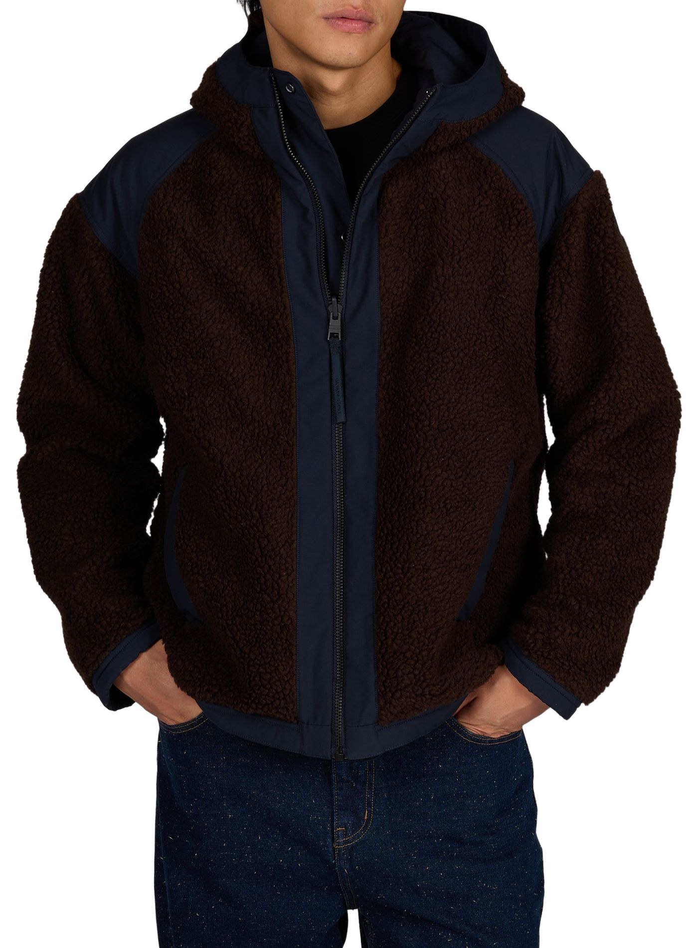 Giacca reversibile con cappuccio in misto lana CANADA GOOSE Marrone