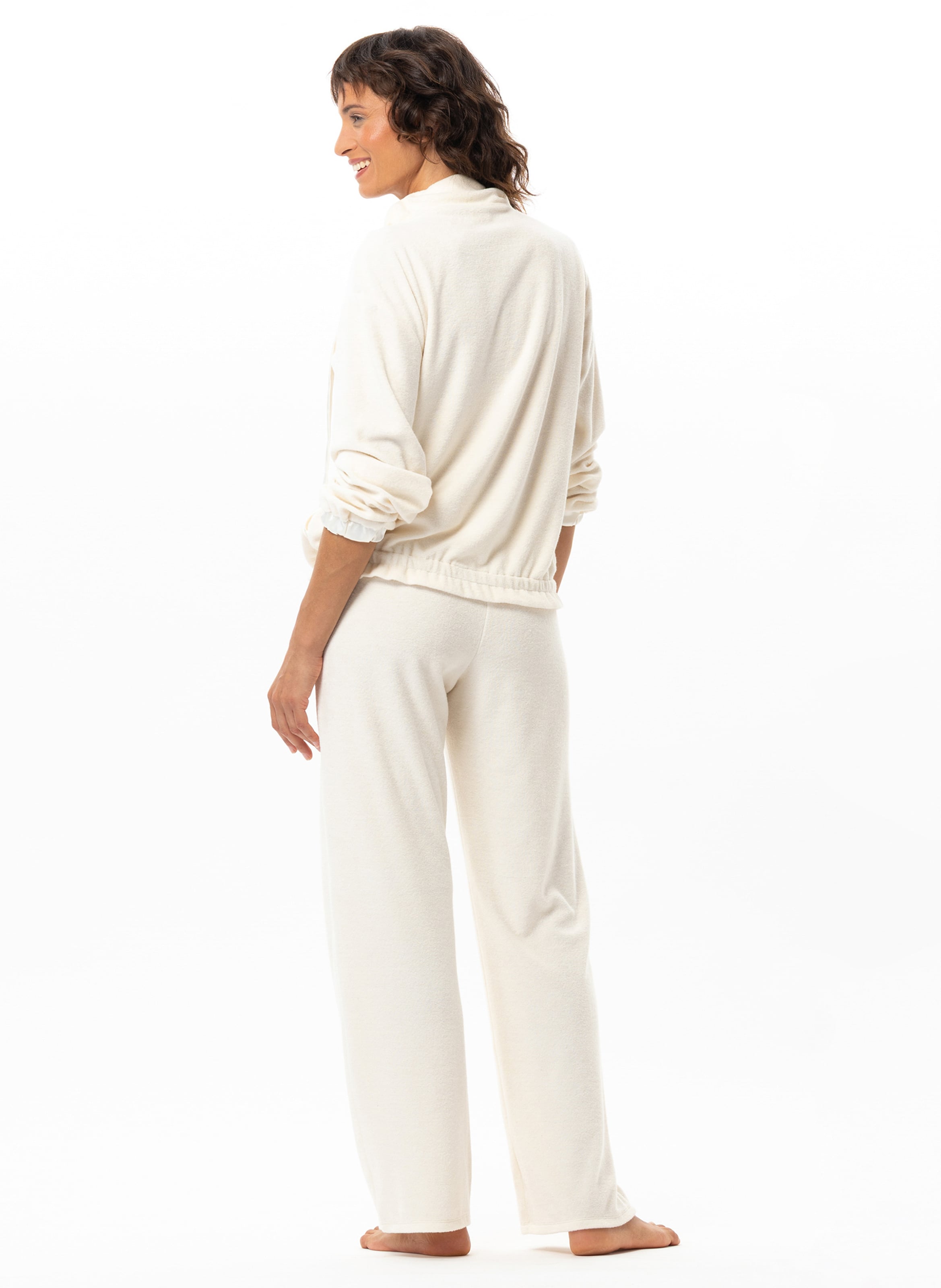 Ensemble homewear zippé en bouclette éponge gelato 226 LE CHAT Blanc