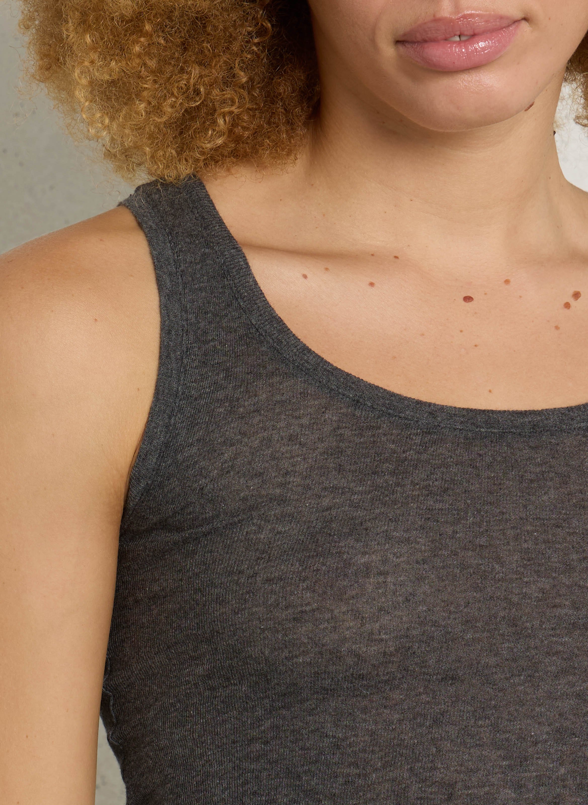 Débardeur à col rond en coton massachusetts AMERICAN VINTAGE Gris