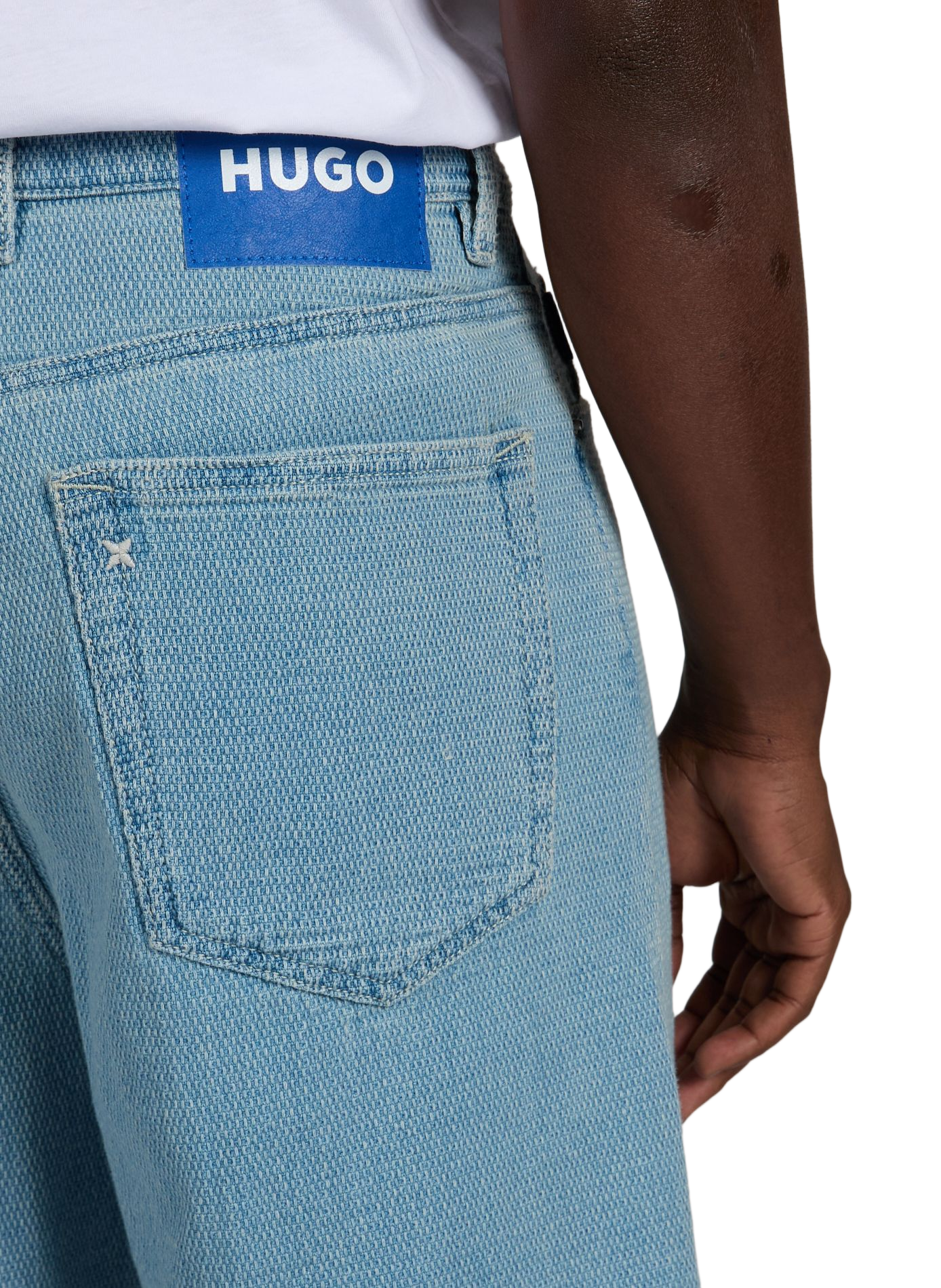 Bermuda jacquard en coton et coton recyclé HUGO BLUE Bleu