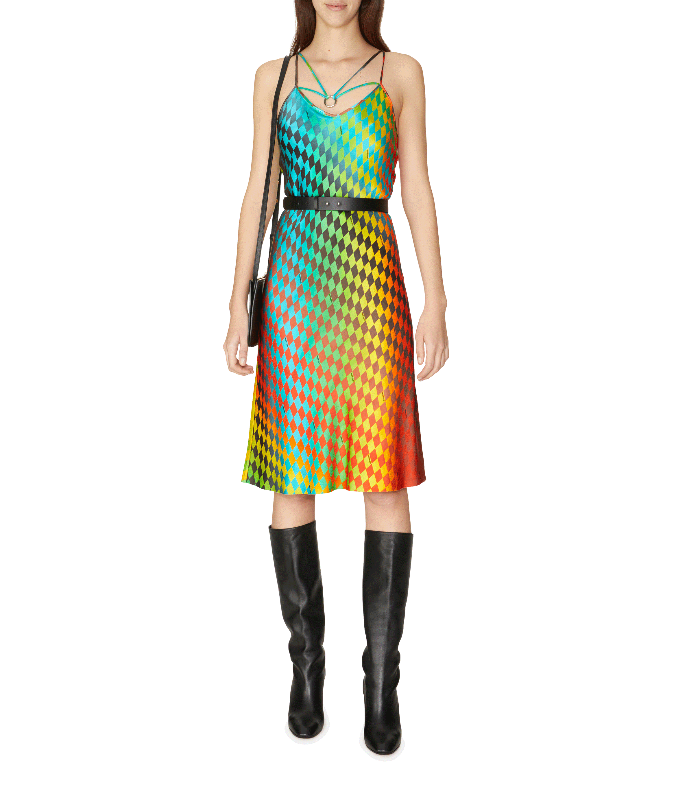 Robe en soie à bretelles asymétriques PRIVATE POLICY Multicolore