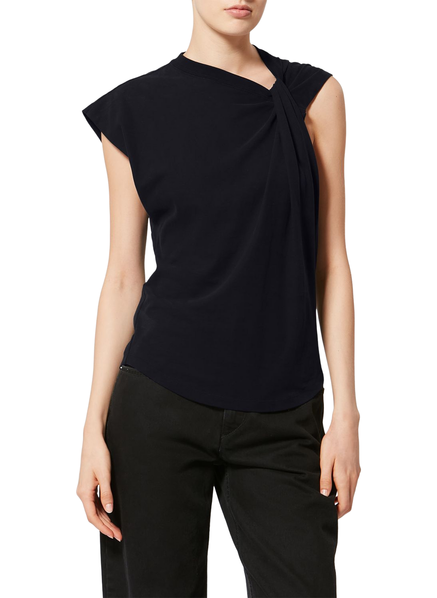 Asymmetrisch T-shirt Nayda van katoen ISABEL MARANT Zwart