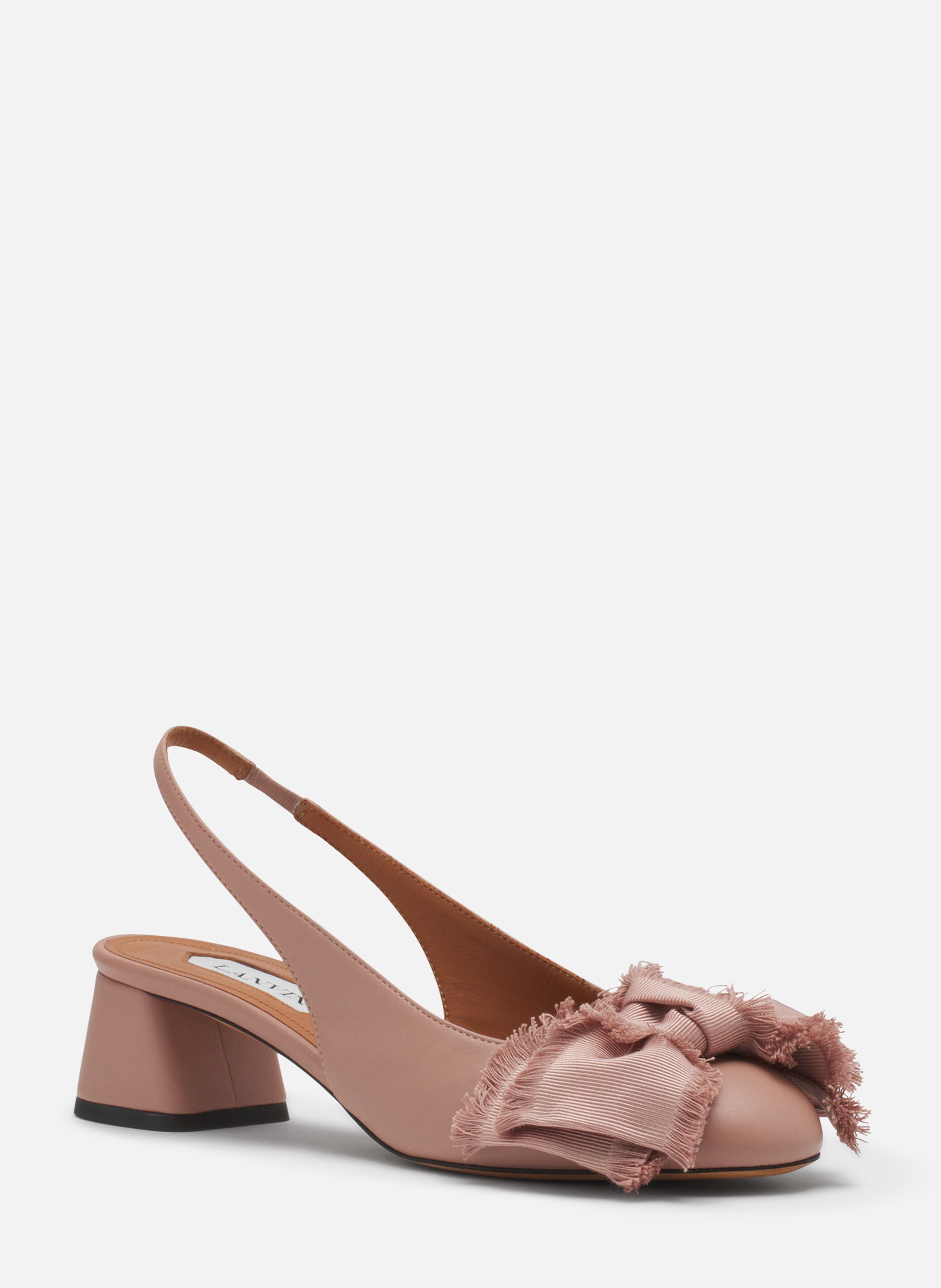 Slingback à talons ballerine en cuir LANVIN Rose