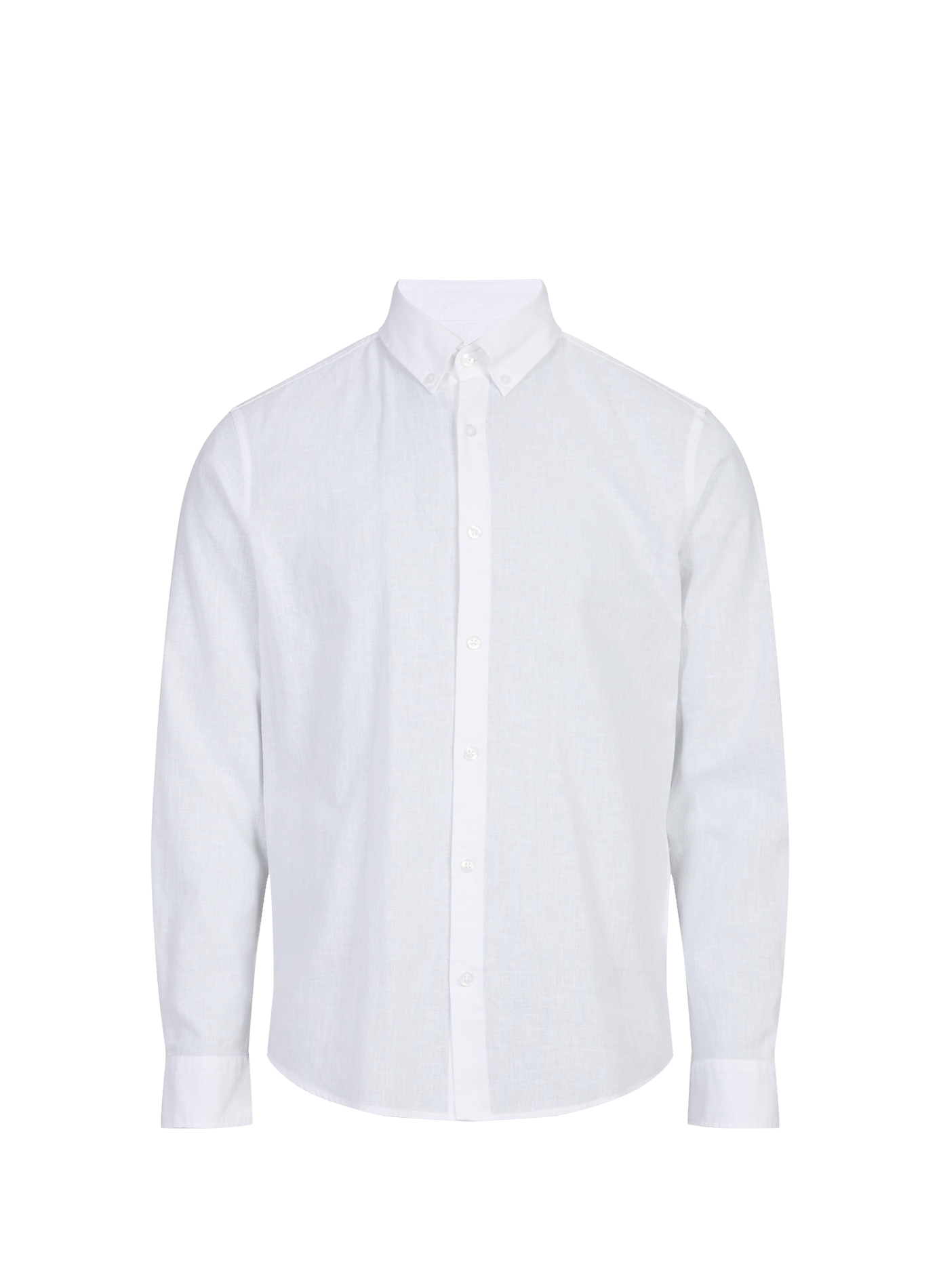 Corey straight shirt in cotton and linen STRELLSON White