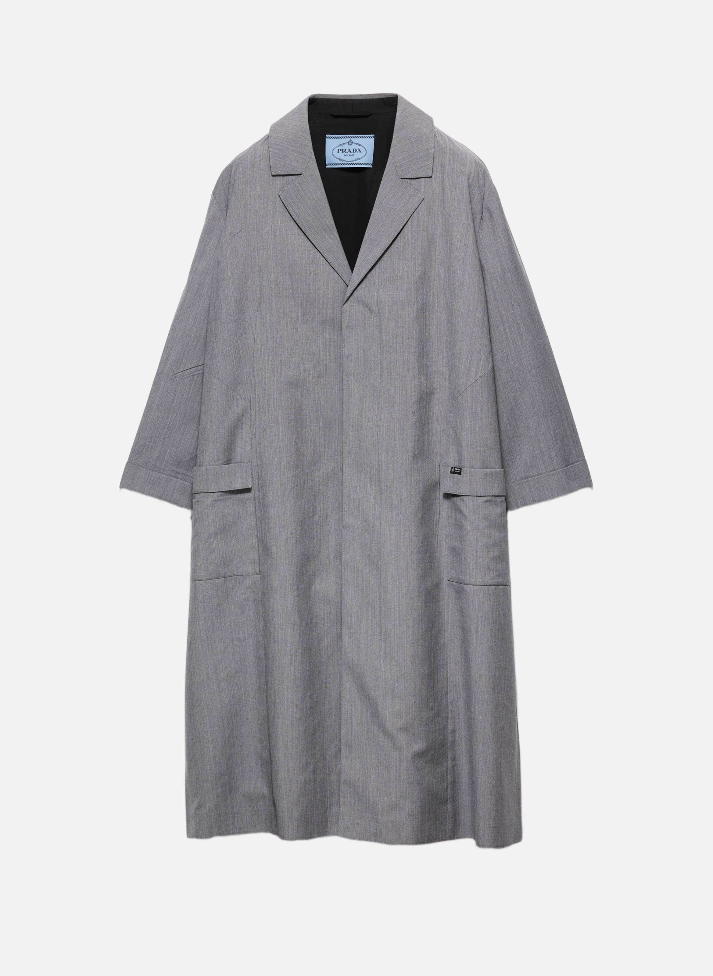 Manteau droit en mohair léger PRADA Gris
