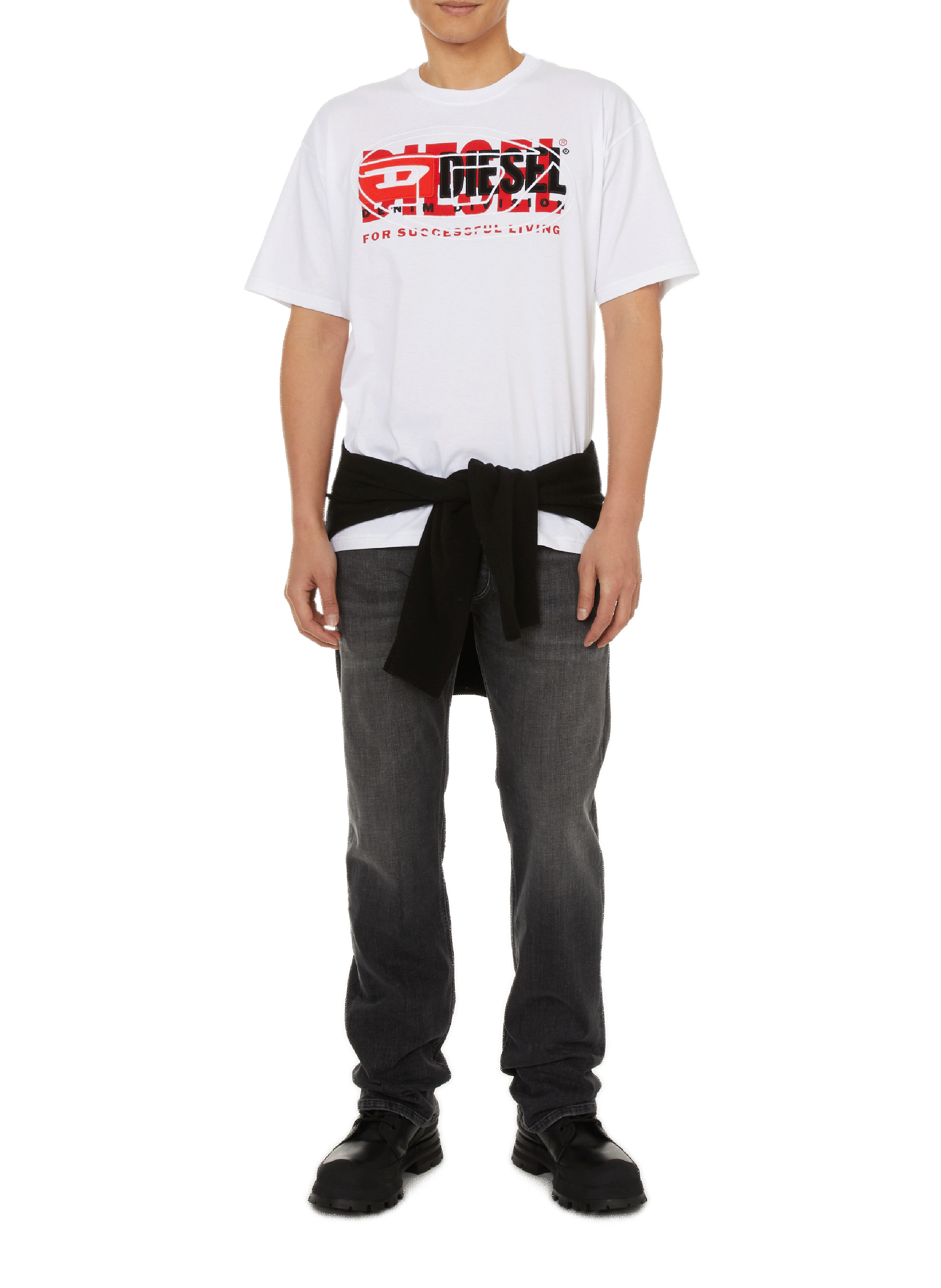 T-shirt logo en coton  DIESEL Blanc