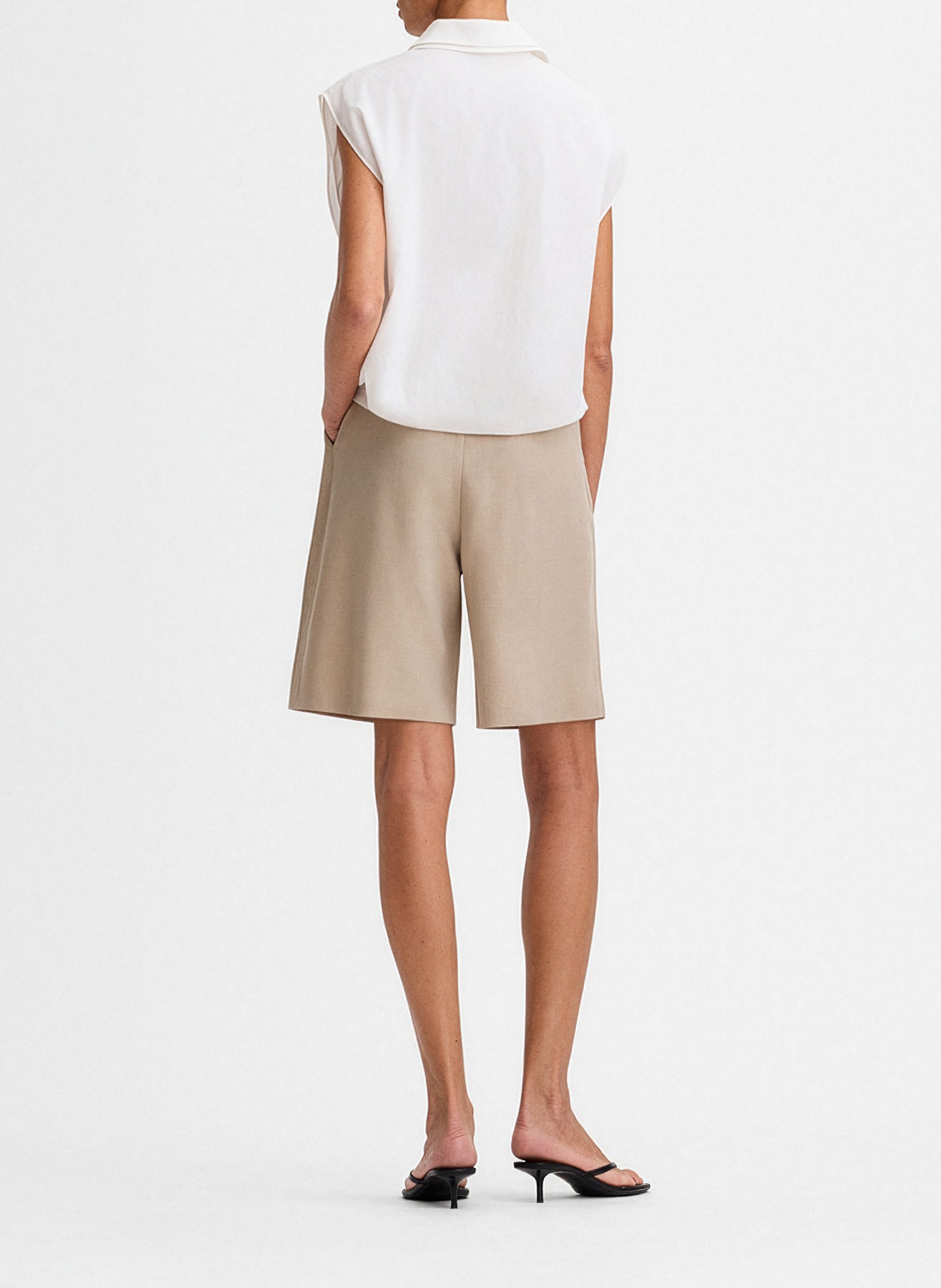 Bermuda droit taille haute frenchy SIMORRA Beige