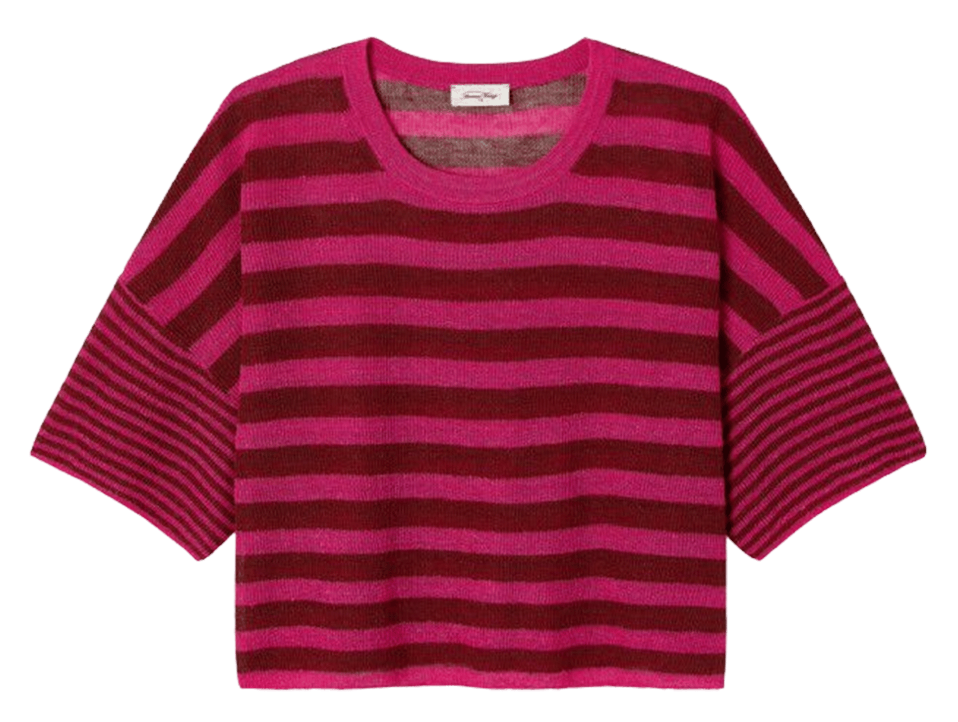 Pull ample rayé en lin mélangé epaky AMERICAN VINTAGE Rouge