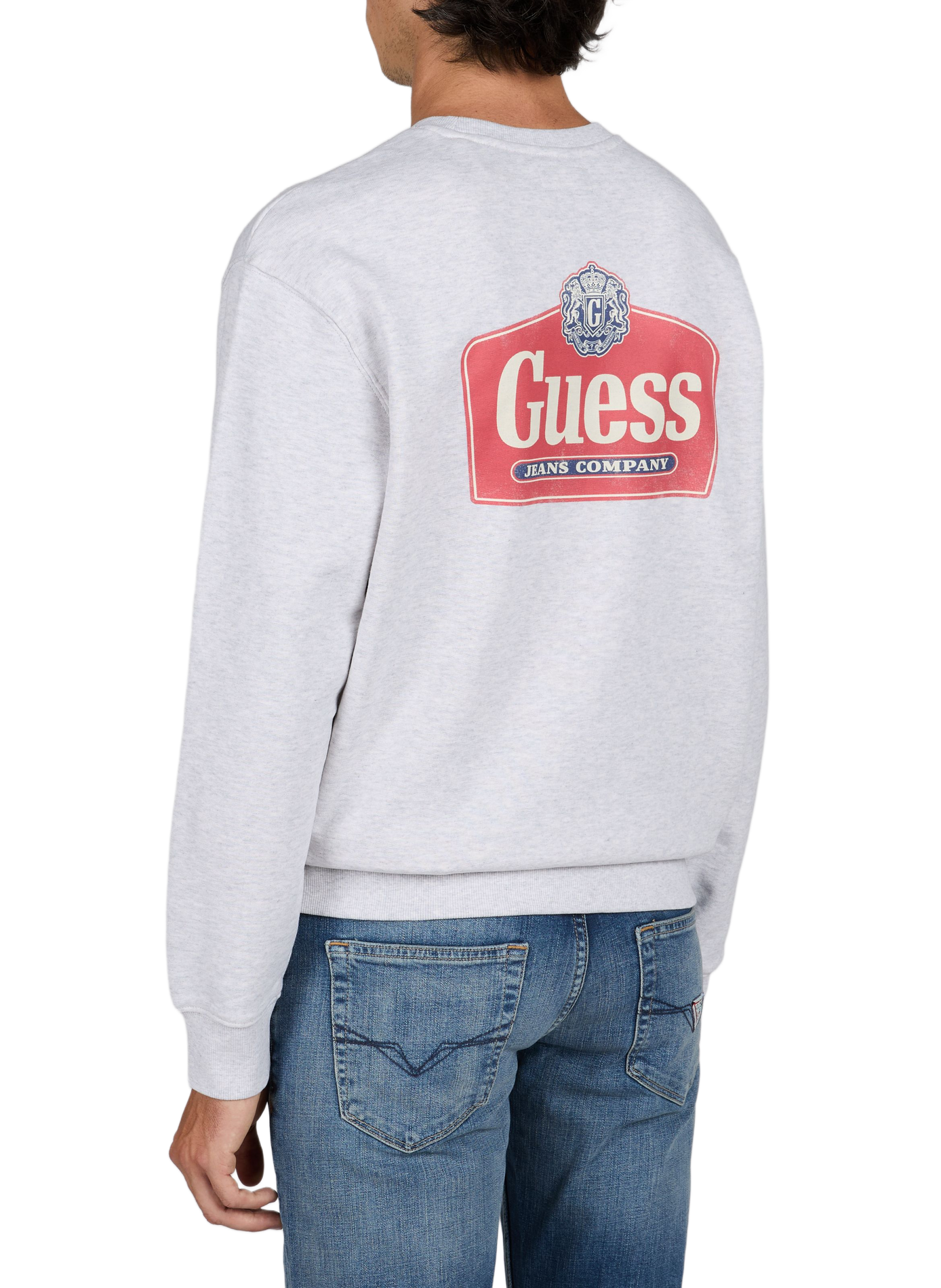 Gerader Baumwoll-Sweater GUESS Grau