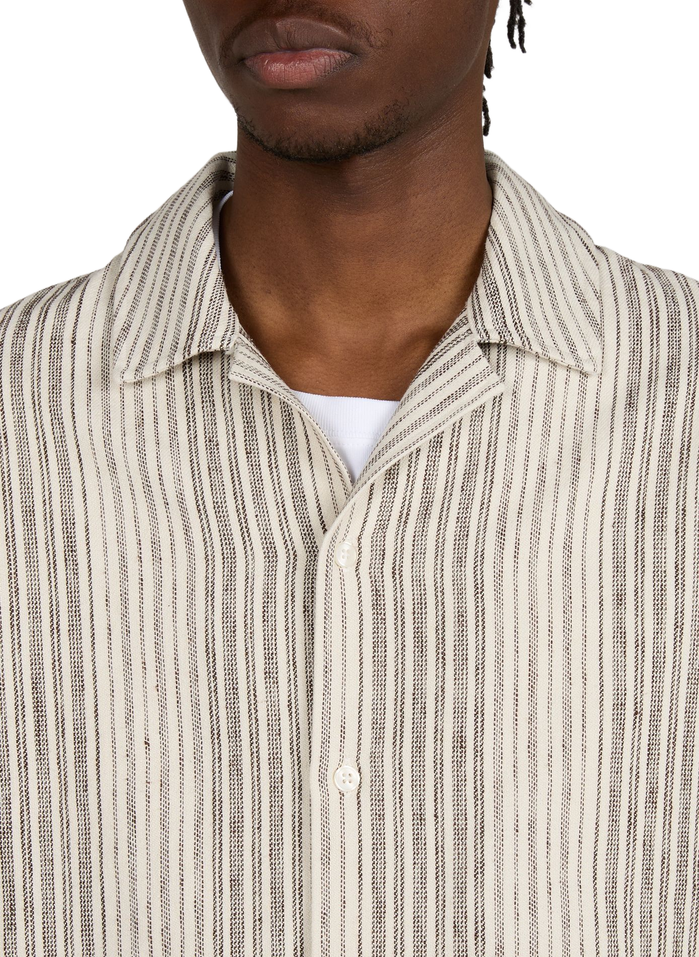 Striped cotton shirt SAMSOE SAMSOE White