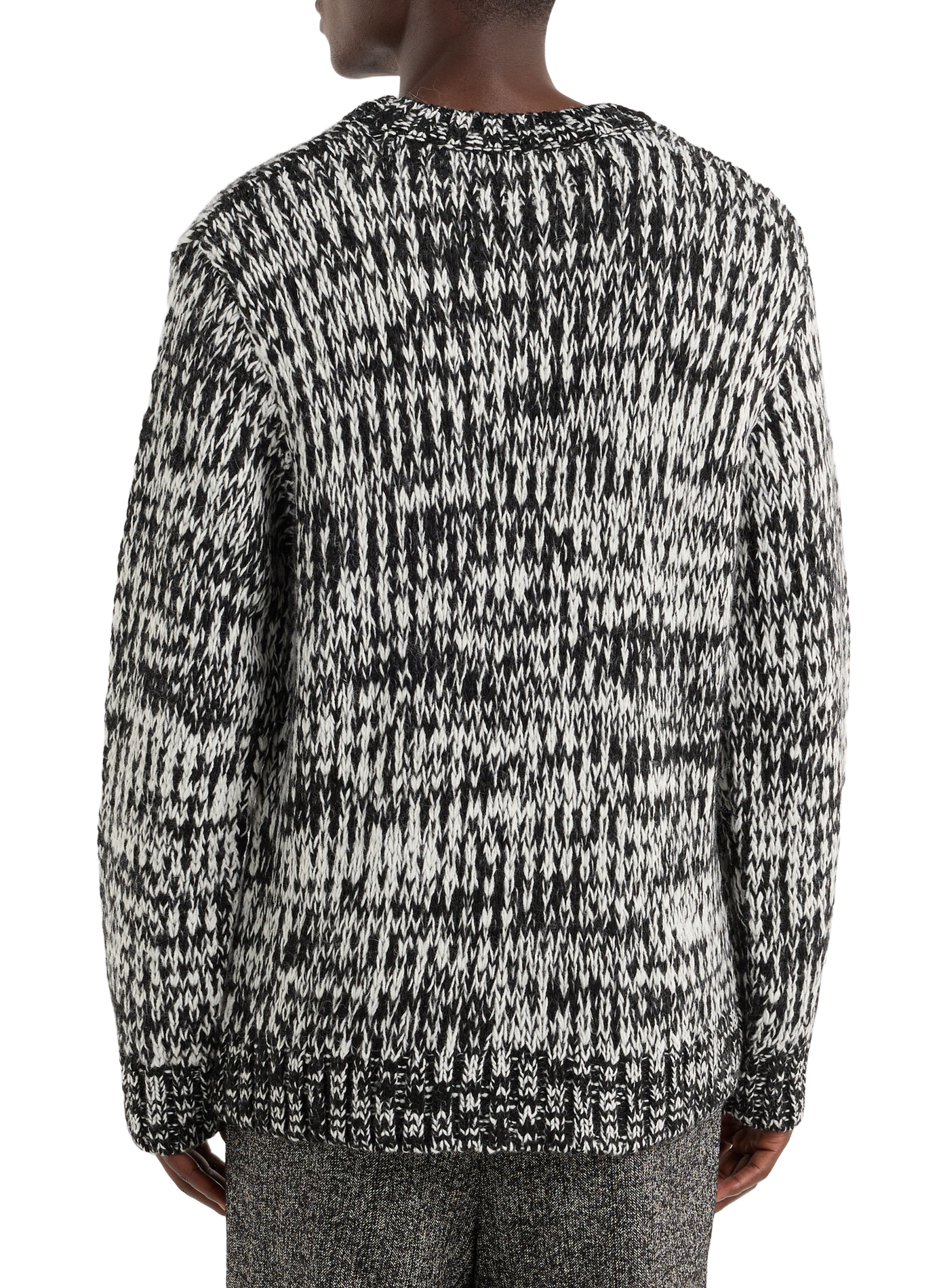 Runder Pullover in meliertem Strick von Gailey SAISON 1865 Schwarz