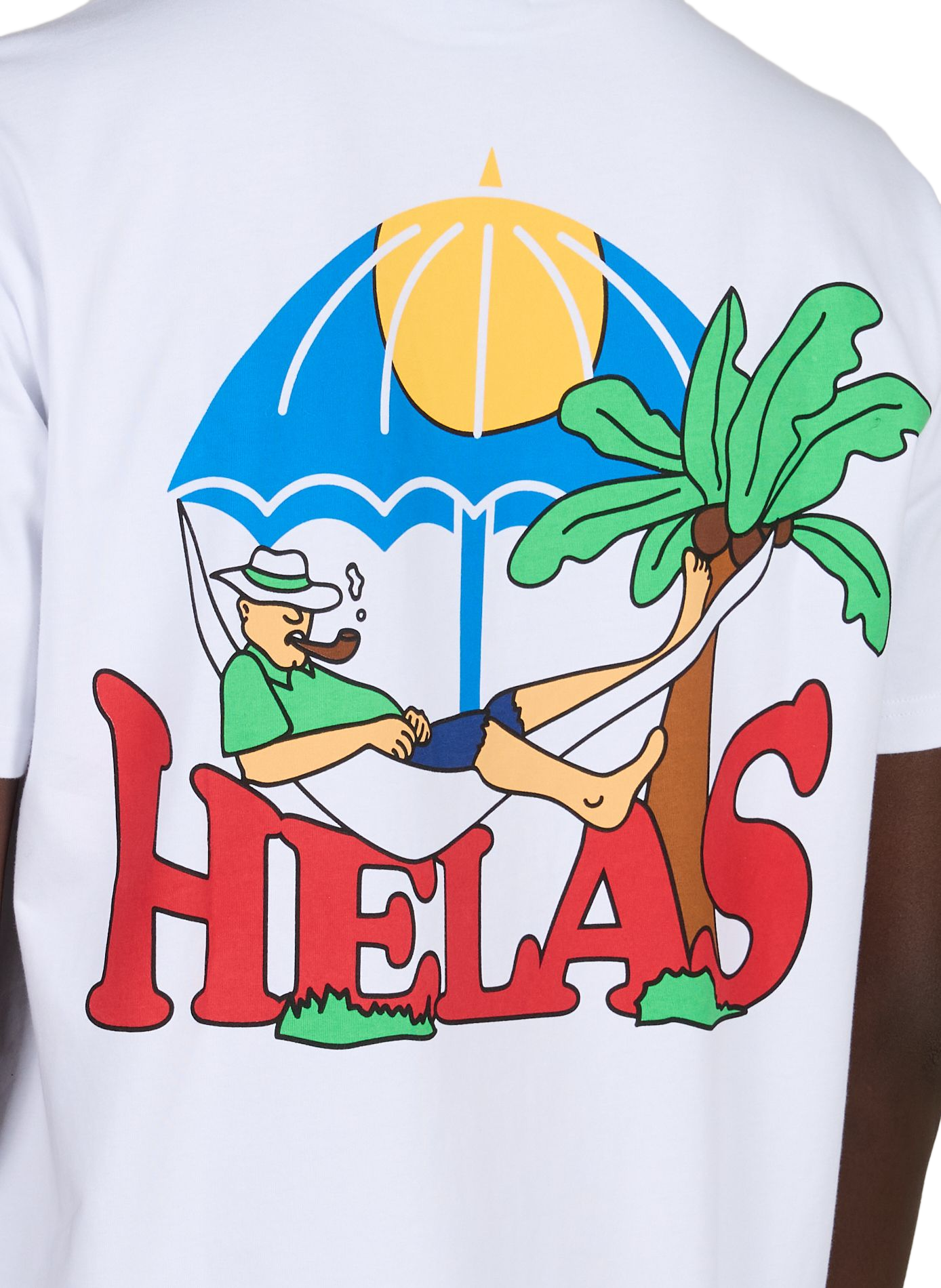 Round neck screen-printed t-shirt HELAS CAPS White